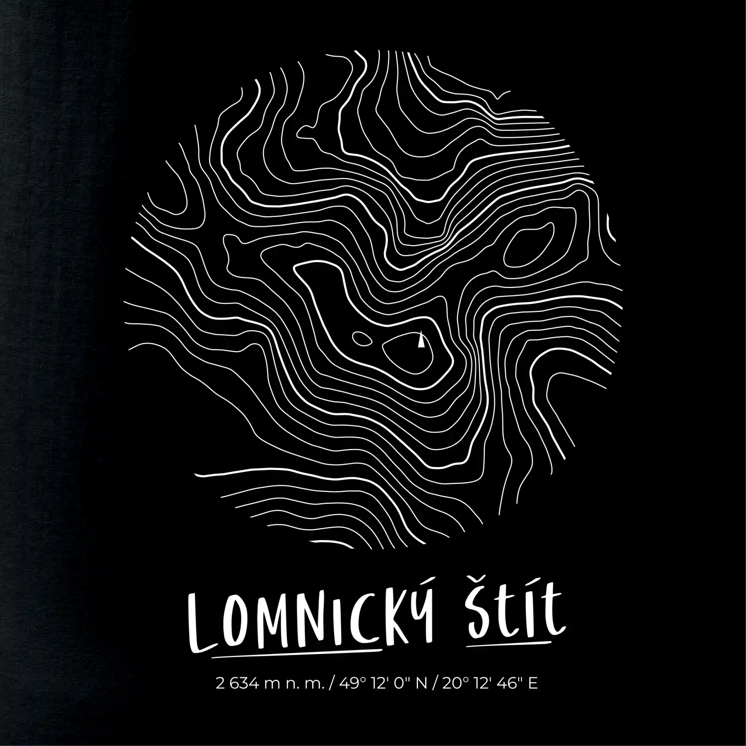 Lomnický štít - vrstevnice v kruhu