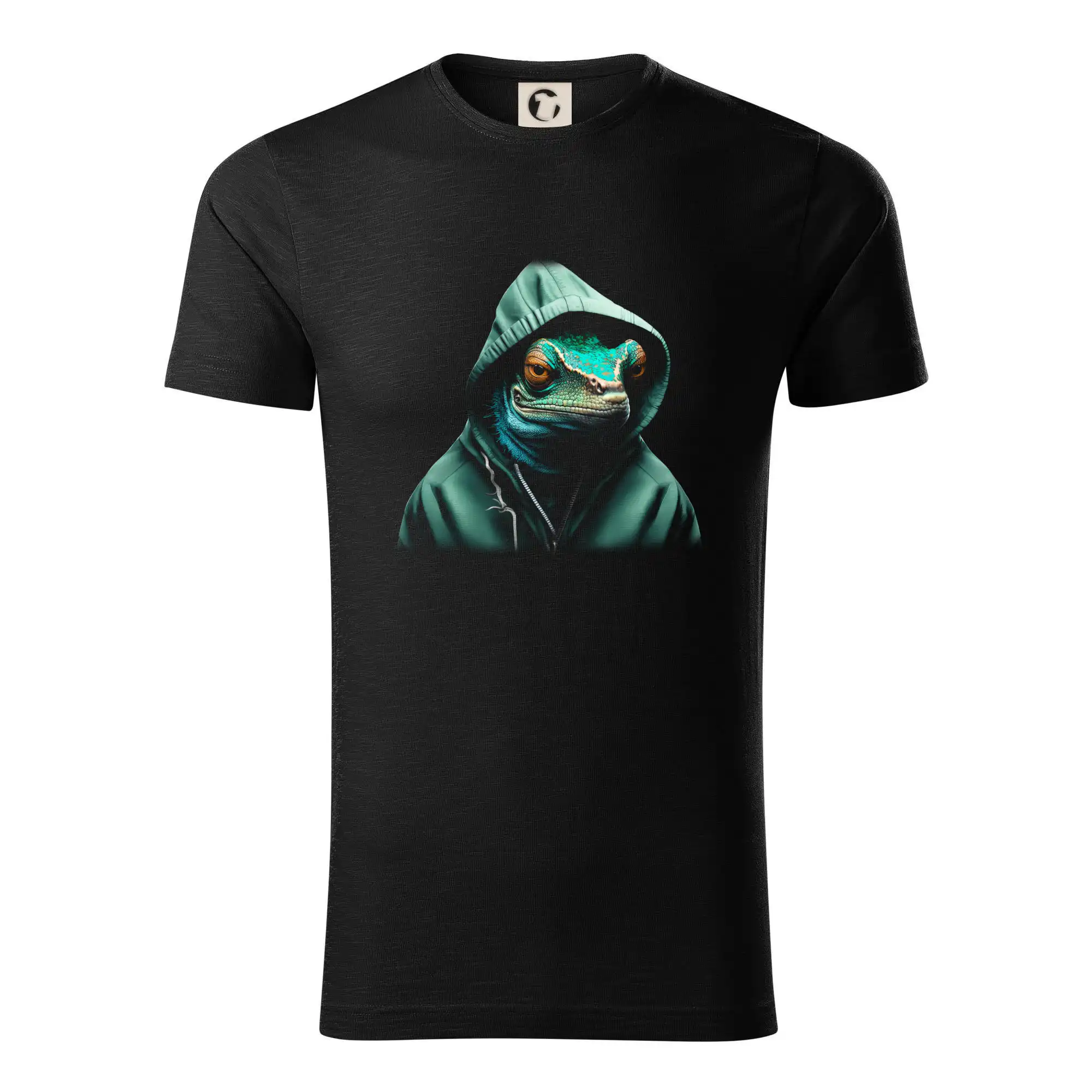 Tričká so zvieratami - Chameleon v mikině - Tričko z organickej bavlny
