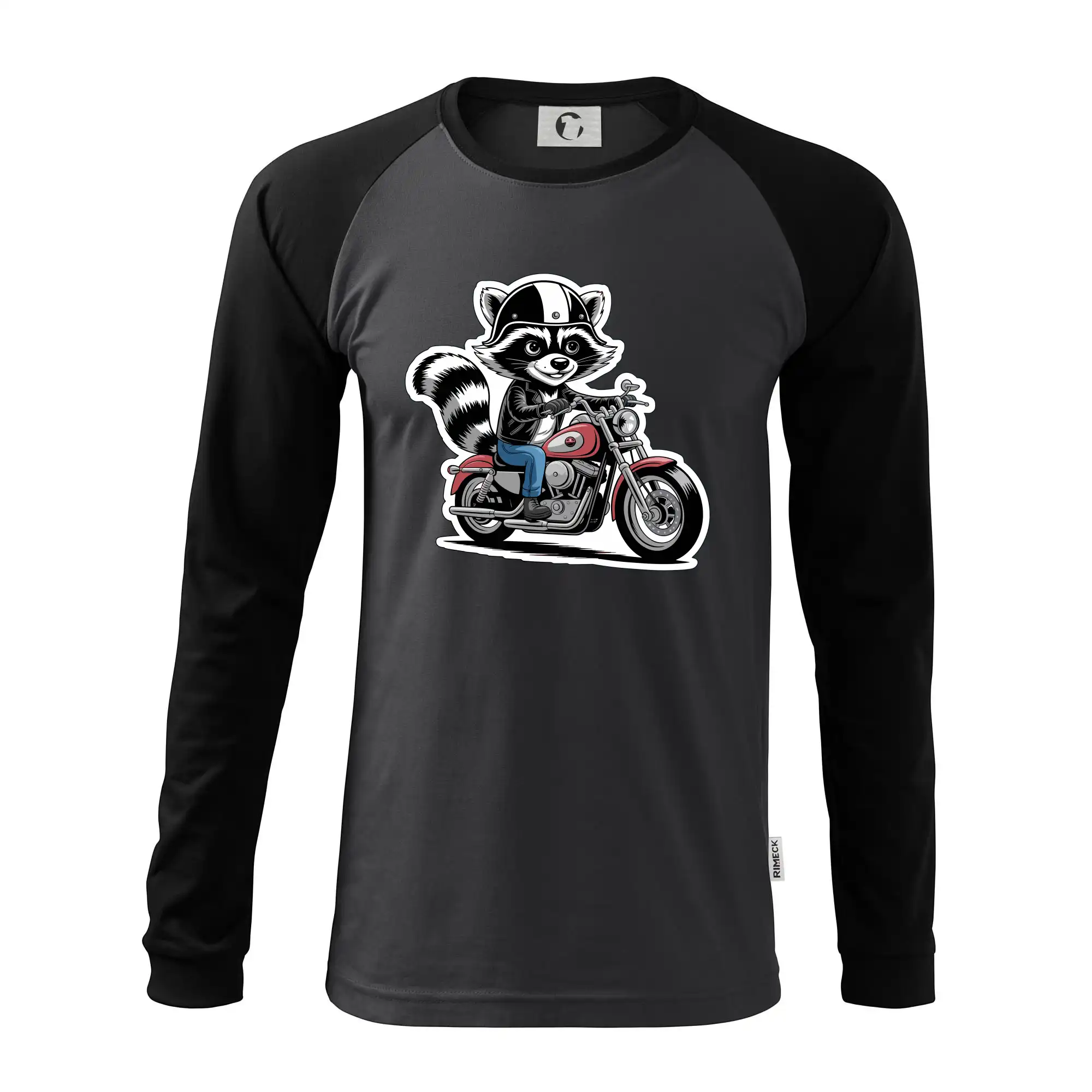 Mýval na motorce kreslený