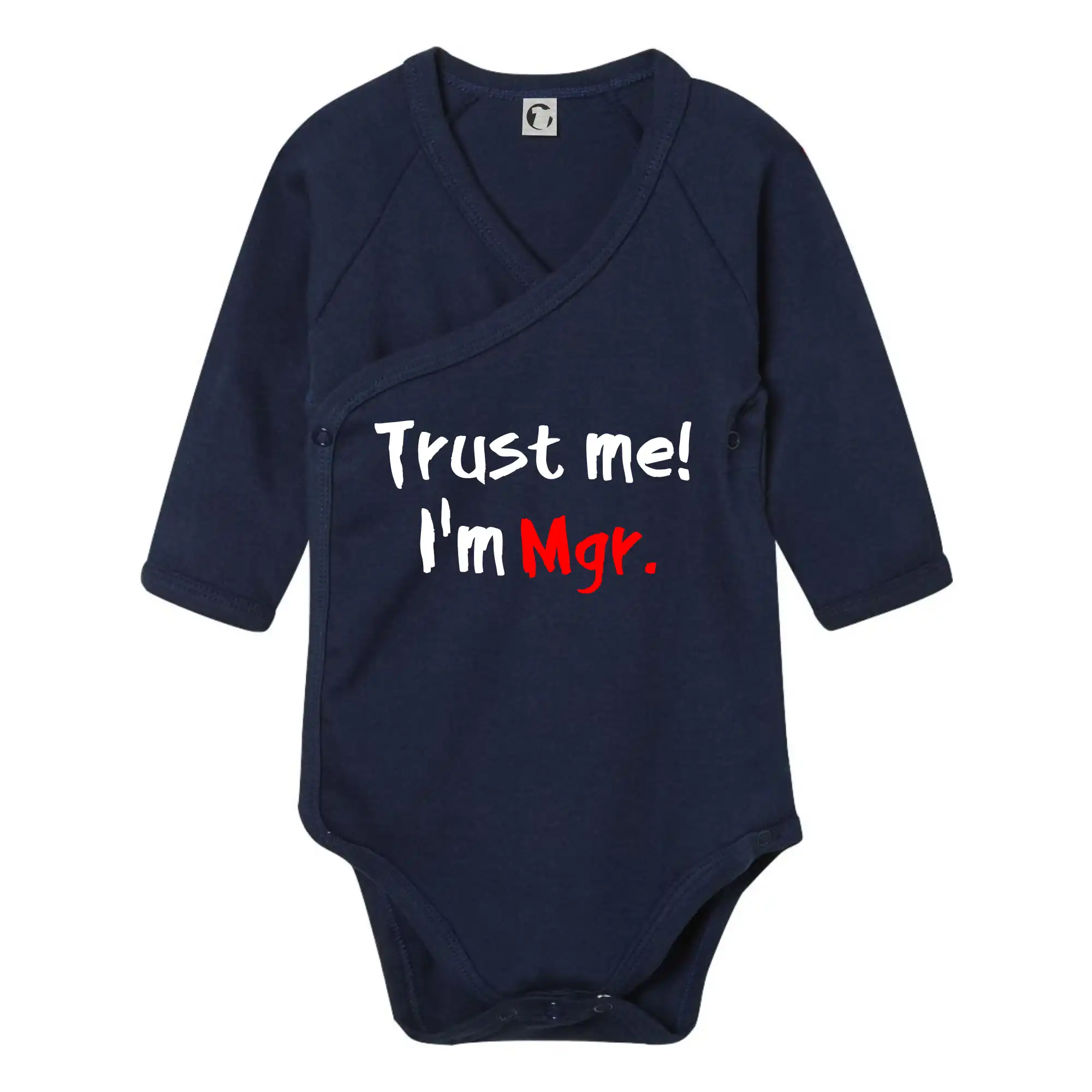 Tričká na ukončenie štúdia - Trust me I´m  Mgr. / Ver mi som Magister. - Body zavinovacie s dlhým rukávom