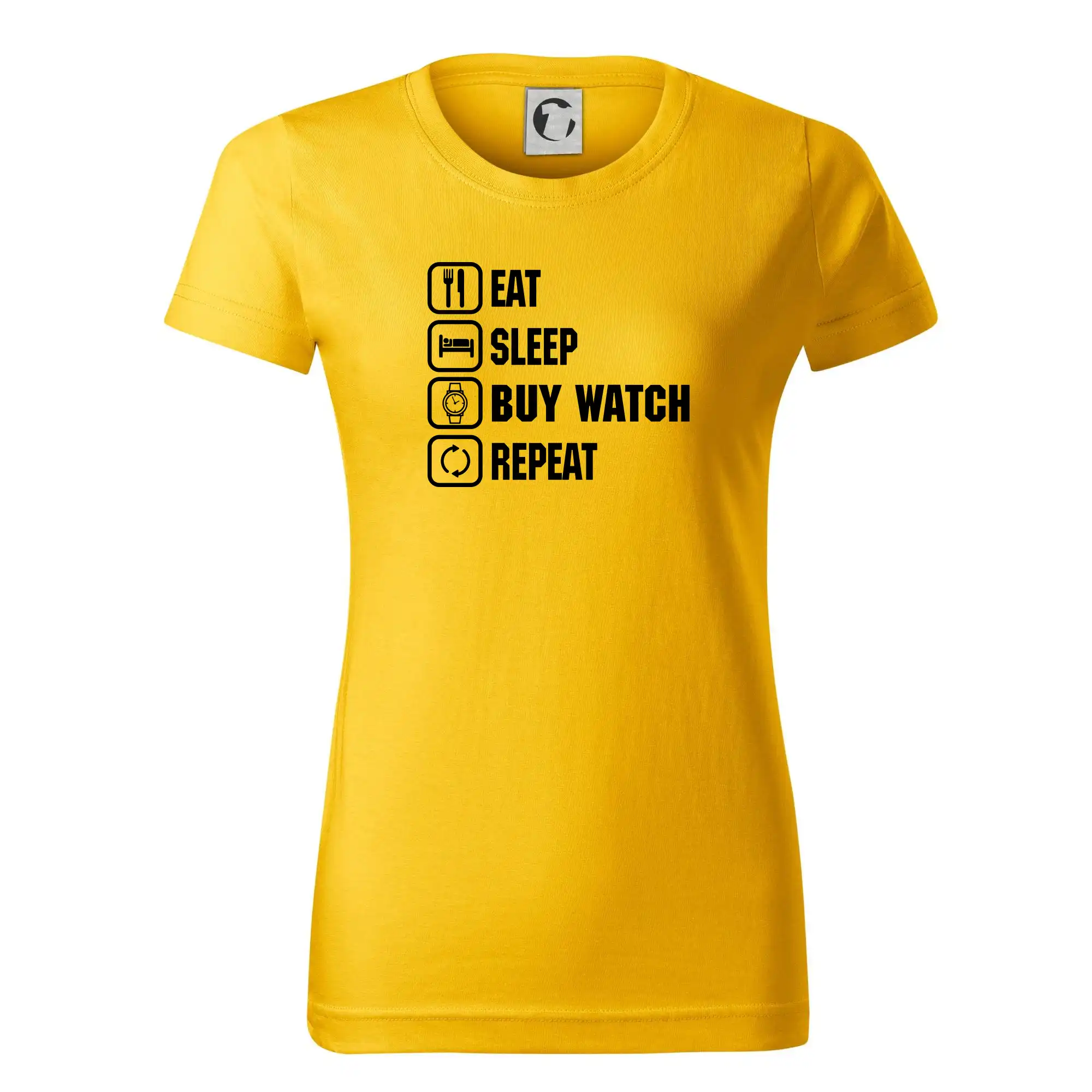 Eat sleep repeat - Eat Sleep Buy watch Repeat - Dámske tričko basic - ľahko voľnejšie a dlhšie