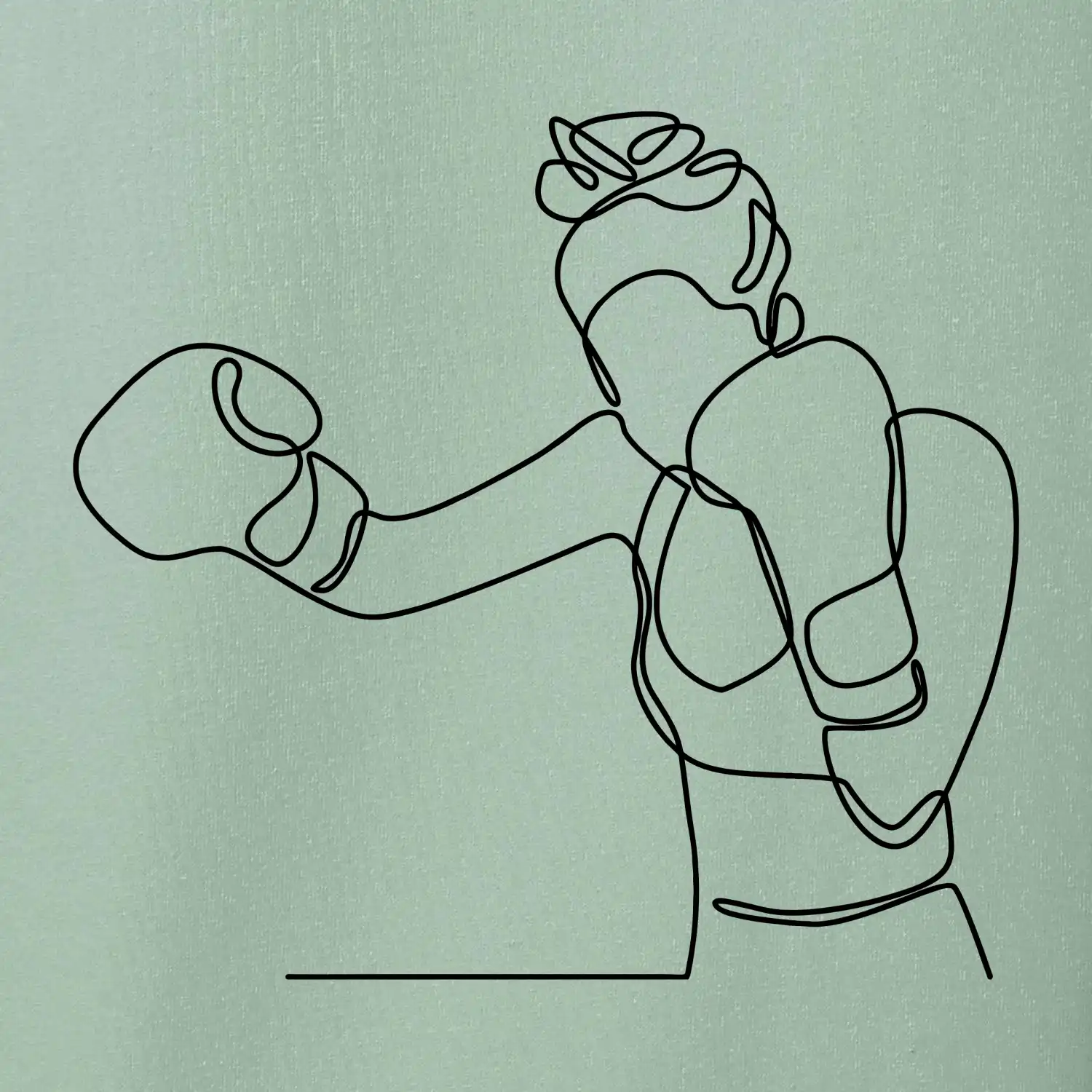 Žena boxerka jedním tahem