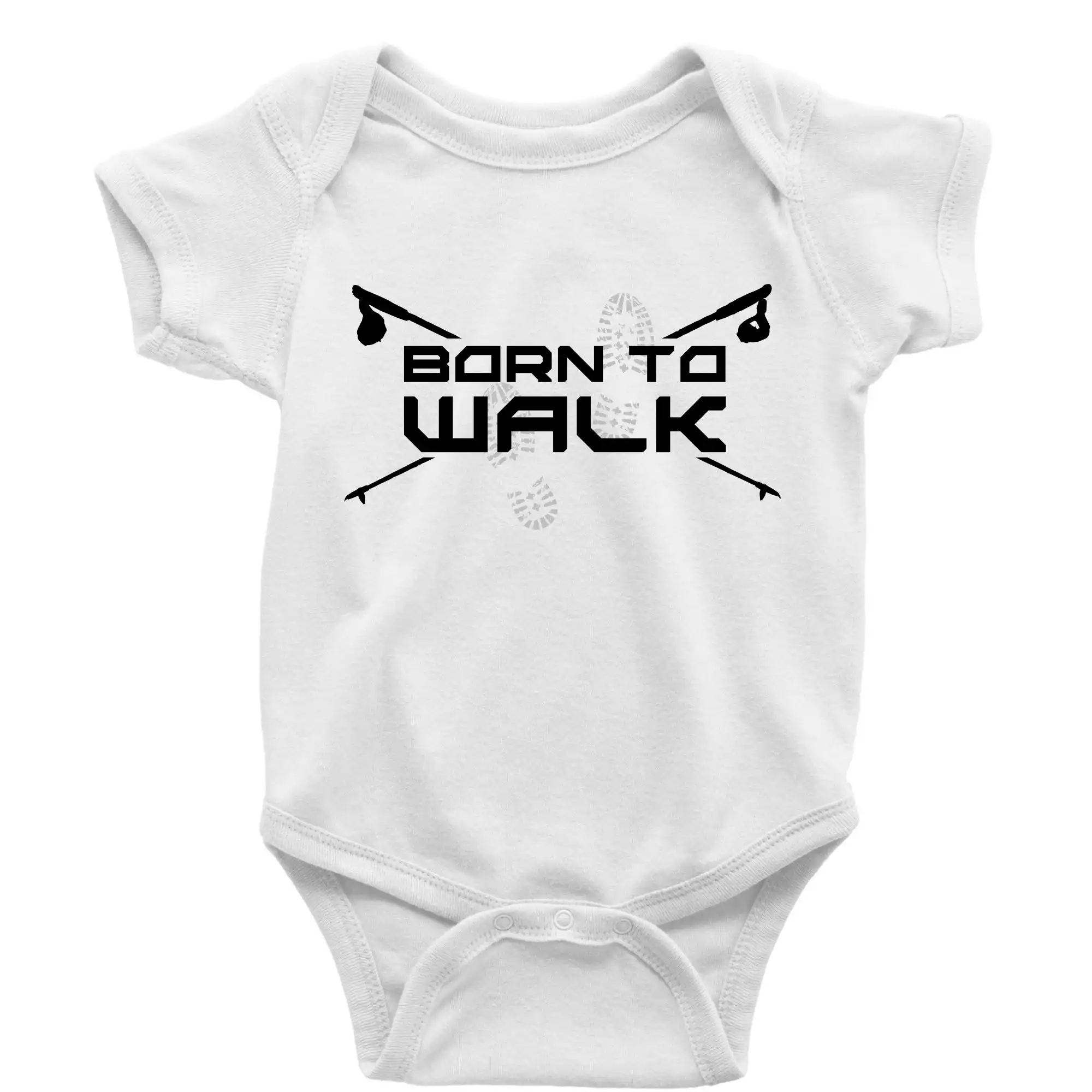 Trička pre cestovateľov - Born to walk - Body dojčenské s krátkym rukávom