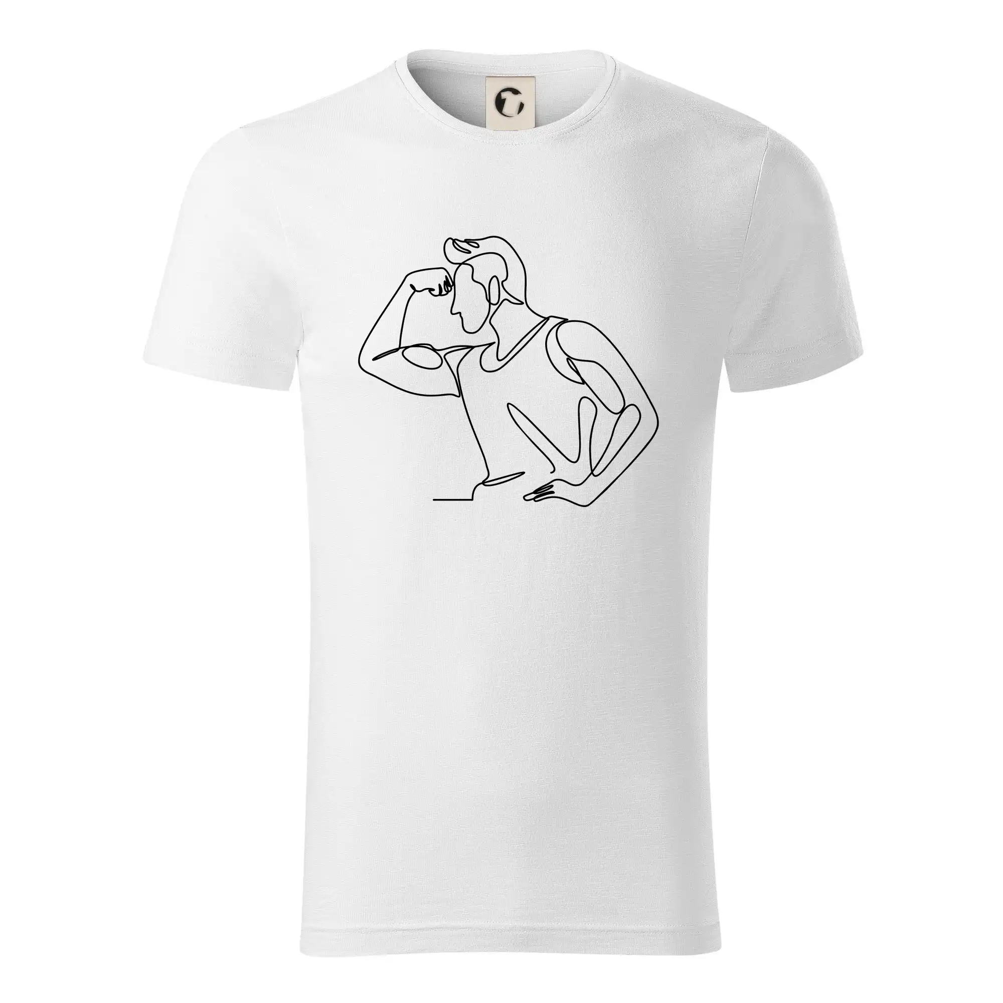 Tričká a mikiny s obrázkami jedným ťahom - Posilňovanie biceps jedným ťahom - Tričko z organickej bavlny