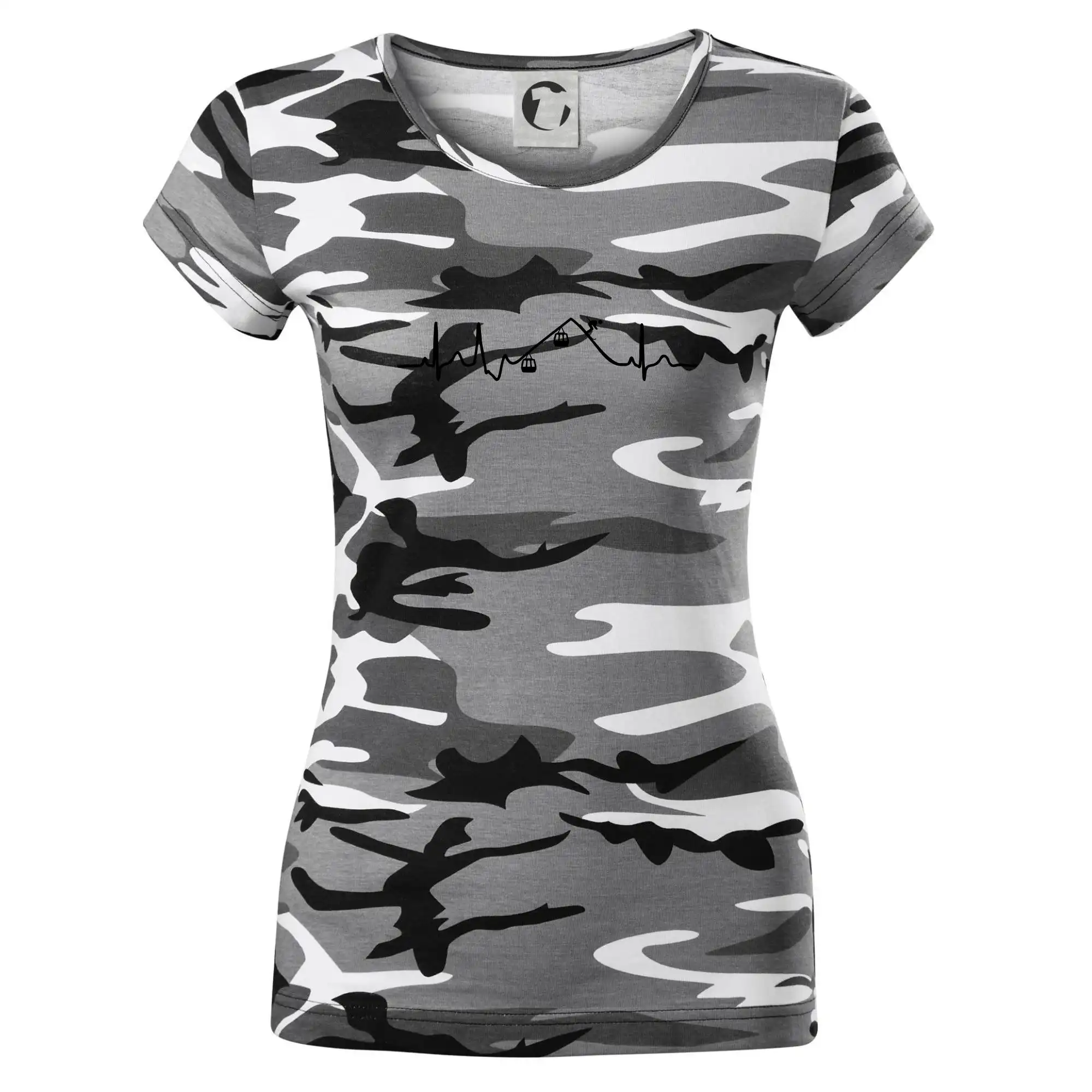 Lyže a Snowboard - EKG lanovka - Dámske maskáčové tričko