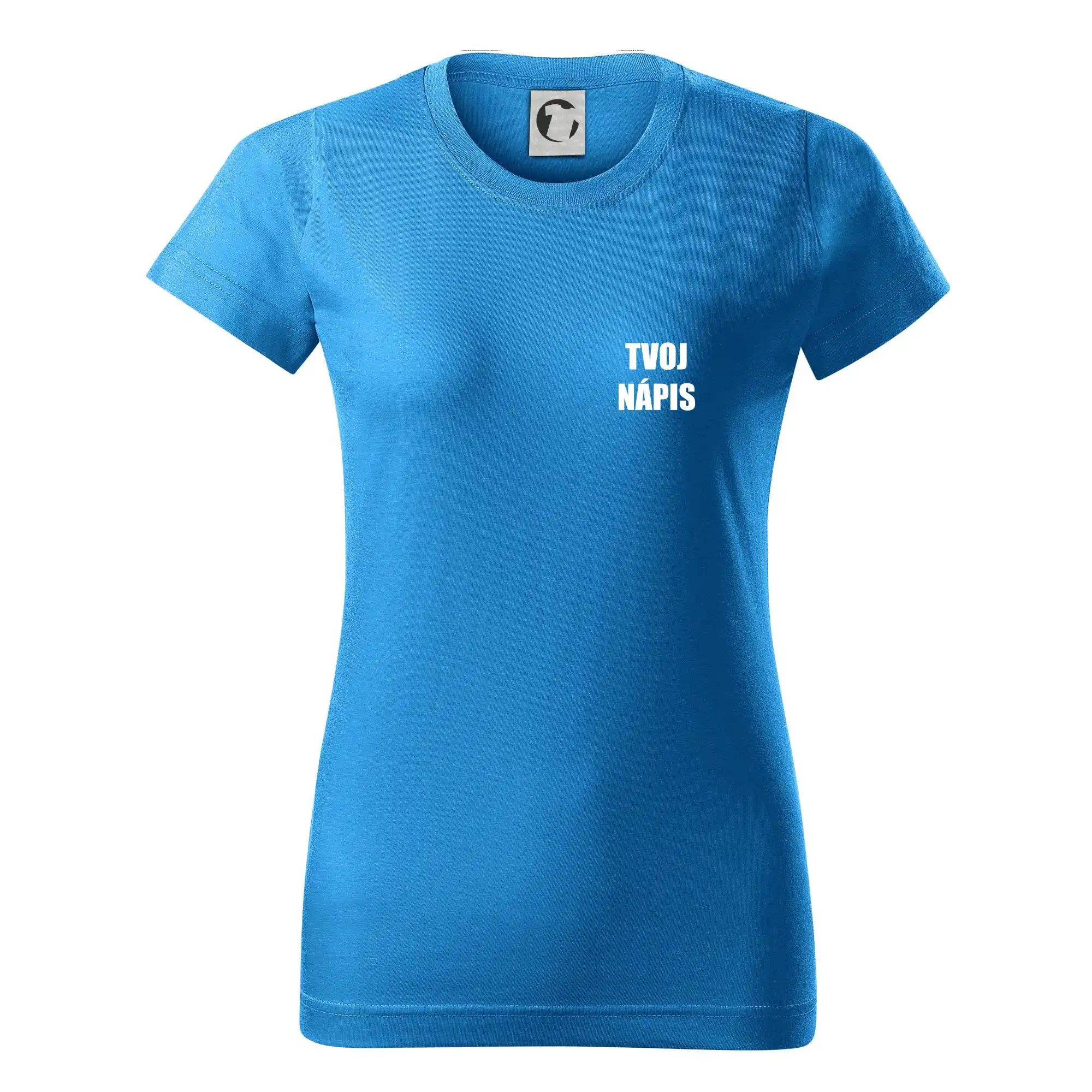 MyShirt tričká - Tvoj vlastný nápis tlačiaci - na prsníku - Dámske tričko basic - ľahko voľnejšie a dlhšie