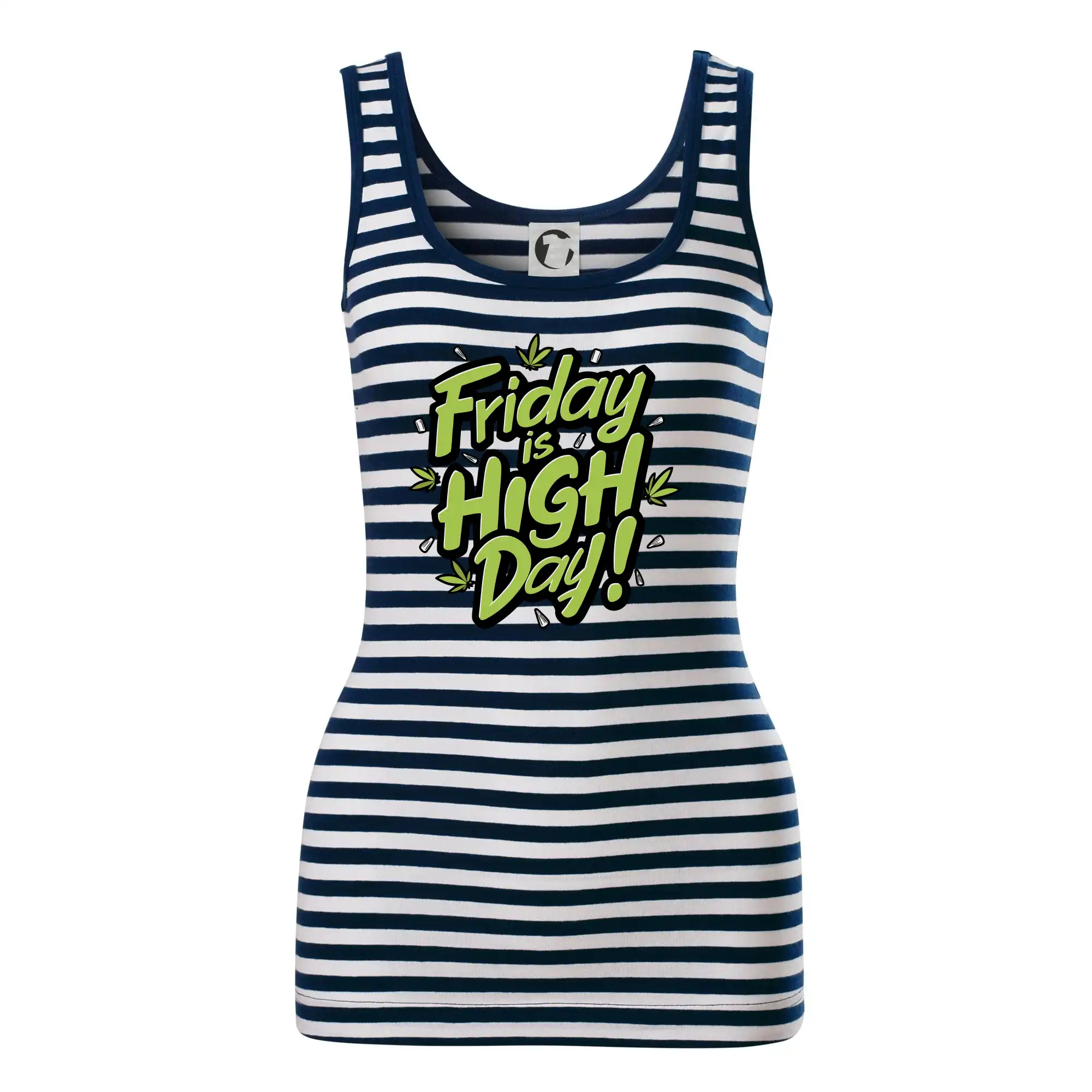 Tričká pre pohodový ľudí - Marihuana - Friday is high day - Sailor tielko na vodu