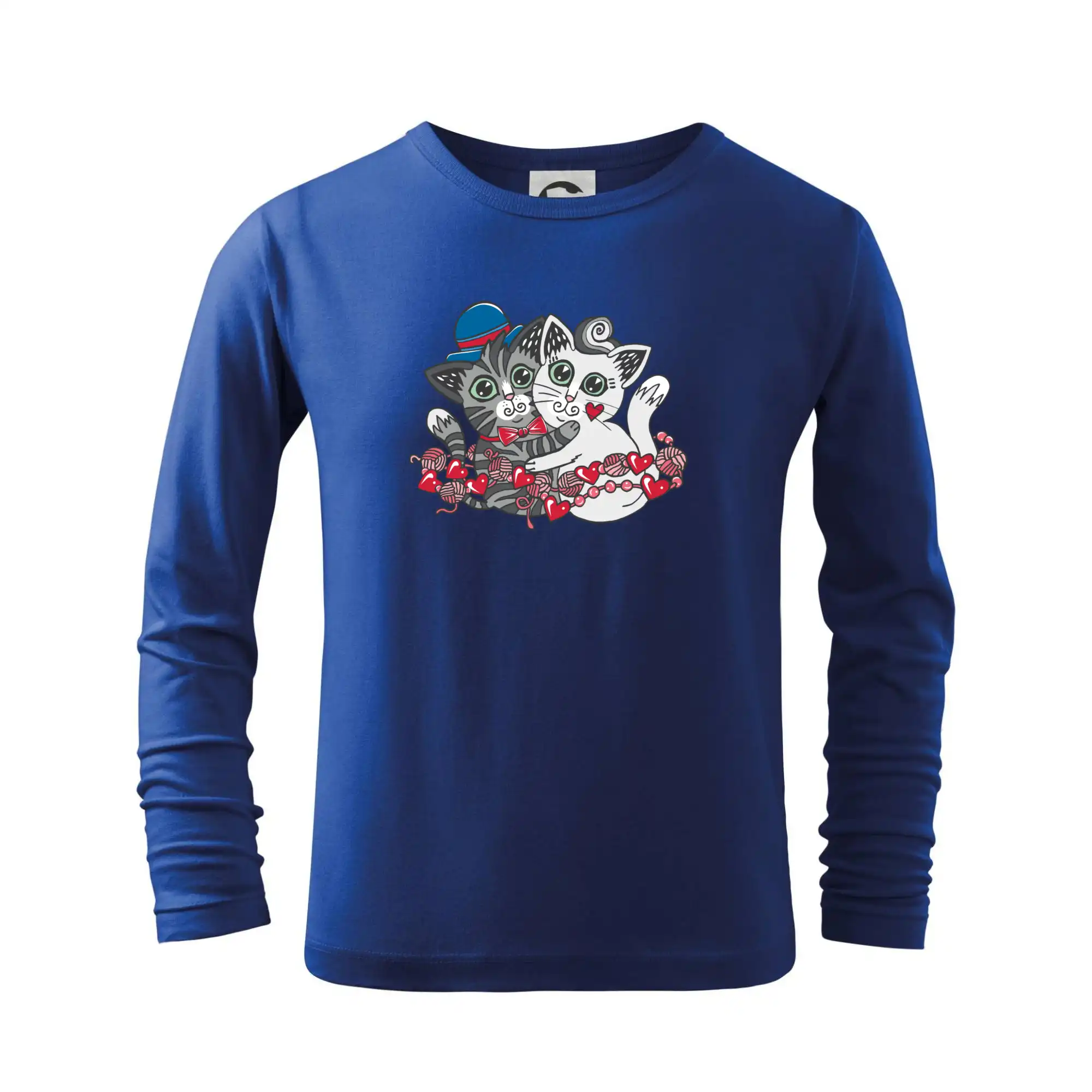 Vtipná tričká s mačkou - Mačky v objatí (Pecka design) - Tričko detské Long Sleeve