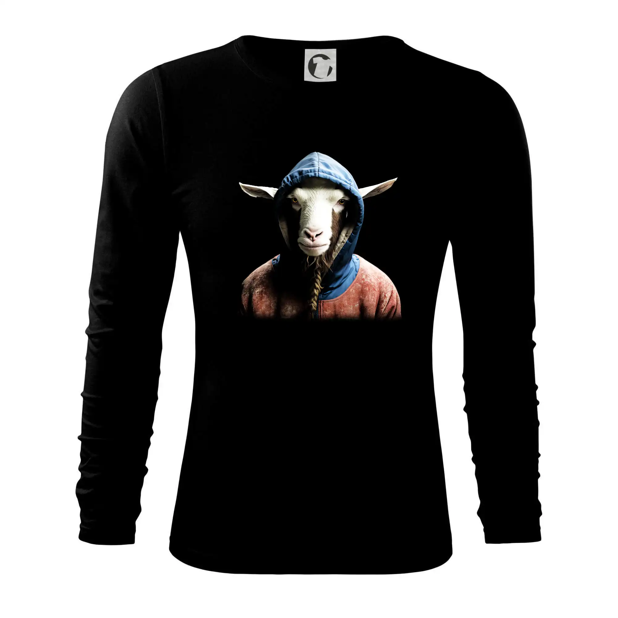 Tričká so zvieratami - Koza v bundě - Tričko s dlhým rukávom FIT-T long sleeve