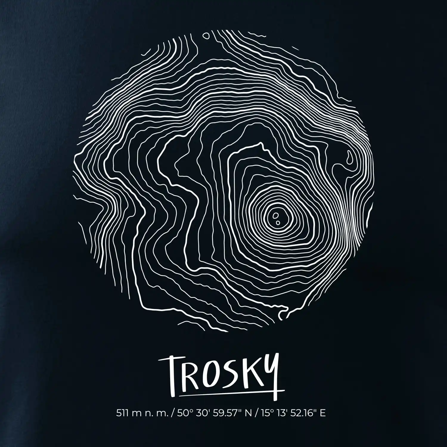 Trosky - vrstevnice v kruhu