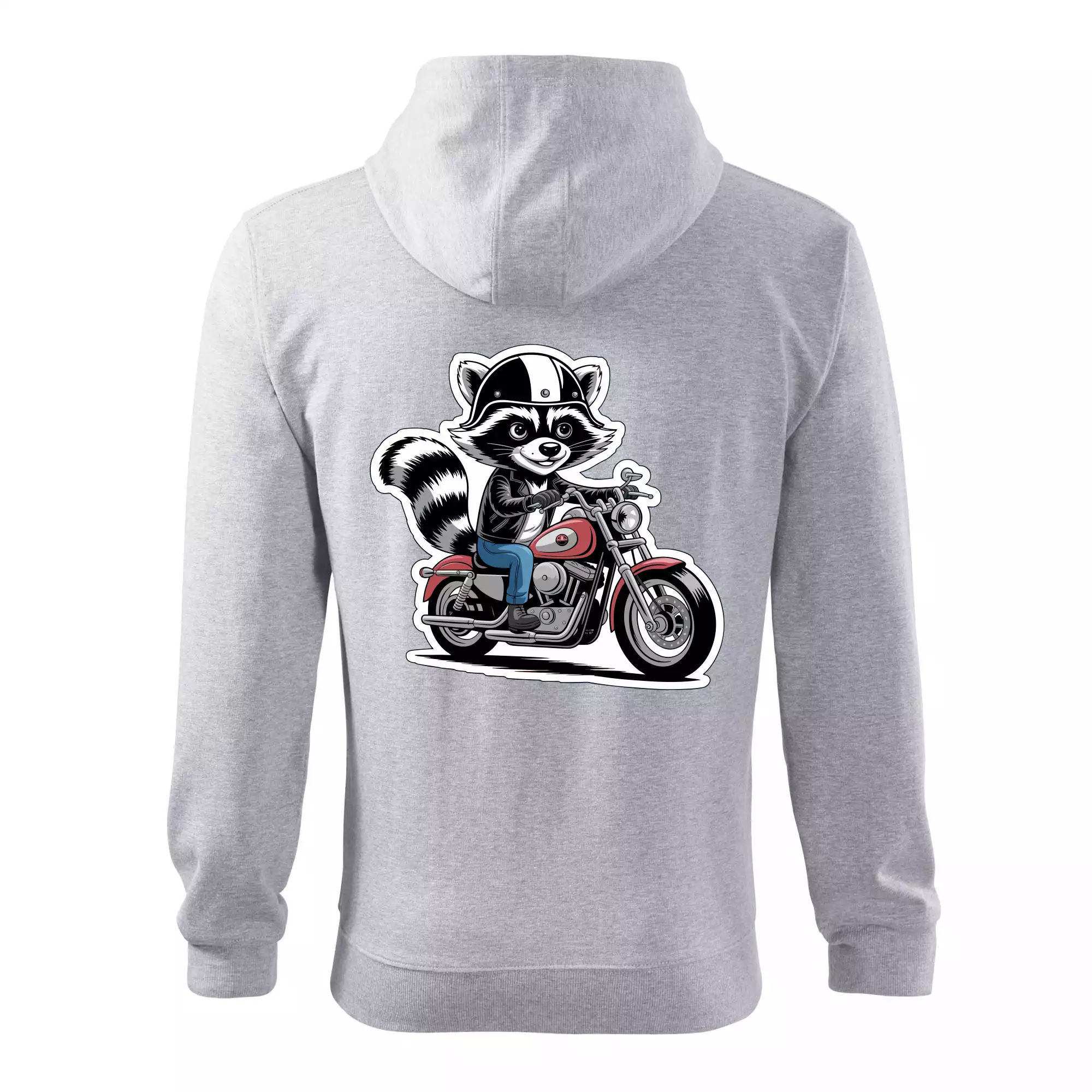 Mýval na motorce kreslený