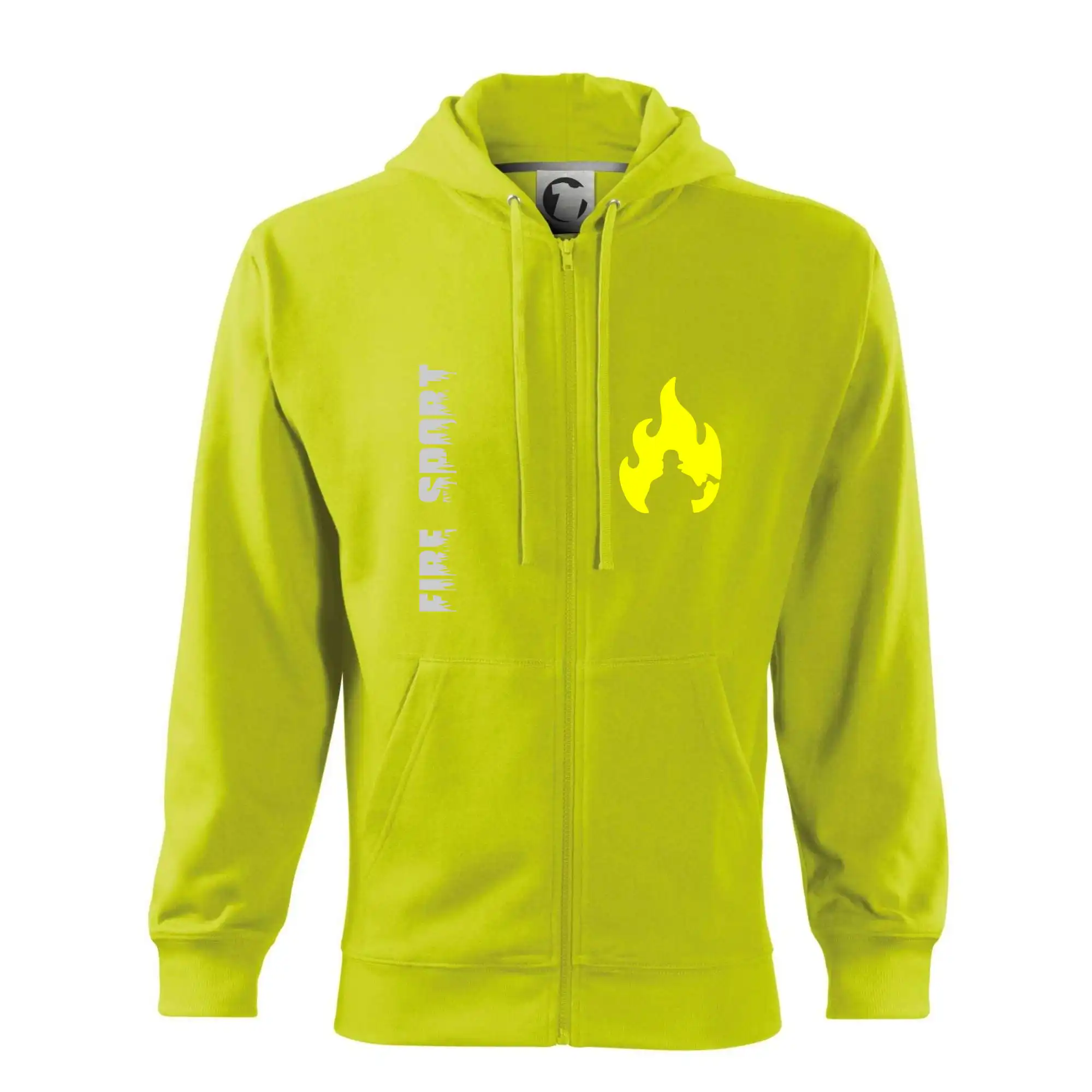 Originálne tričká pre hasičov - Hasiči - Váš názov - FLUO + Reflexná potlač - Mikina s kapucňou na zips trendy zipper