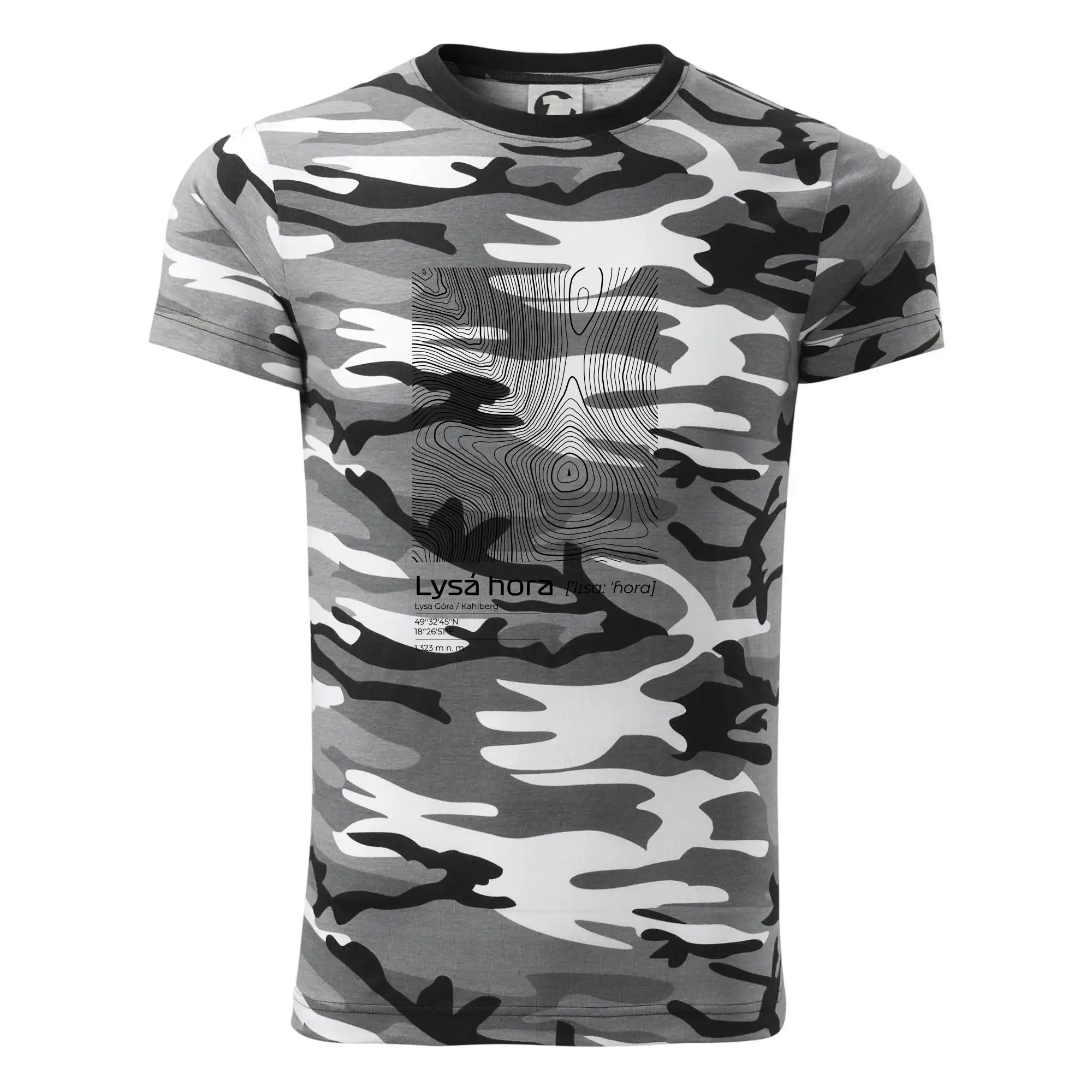 Lysá hora - vrstevnice v obdélníku