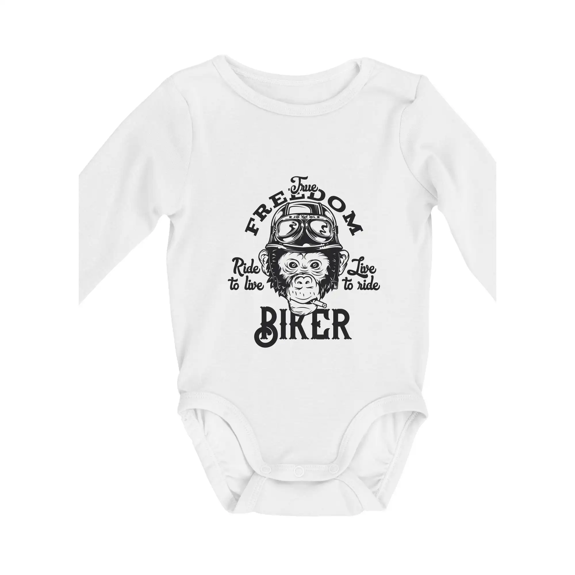 Tričká a mikiny s potlačou motoriek – pre pravých motorkárov - The freedom biker - Body dojčenské s dlhým rukávom