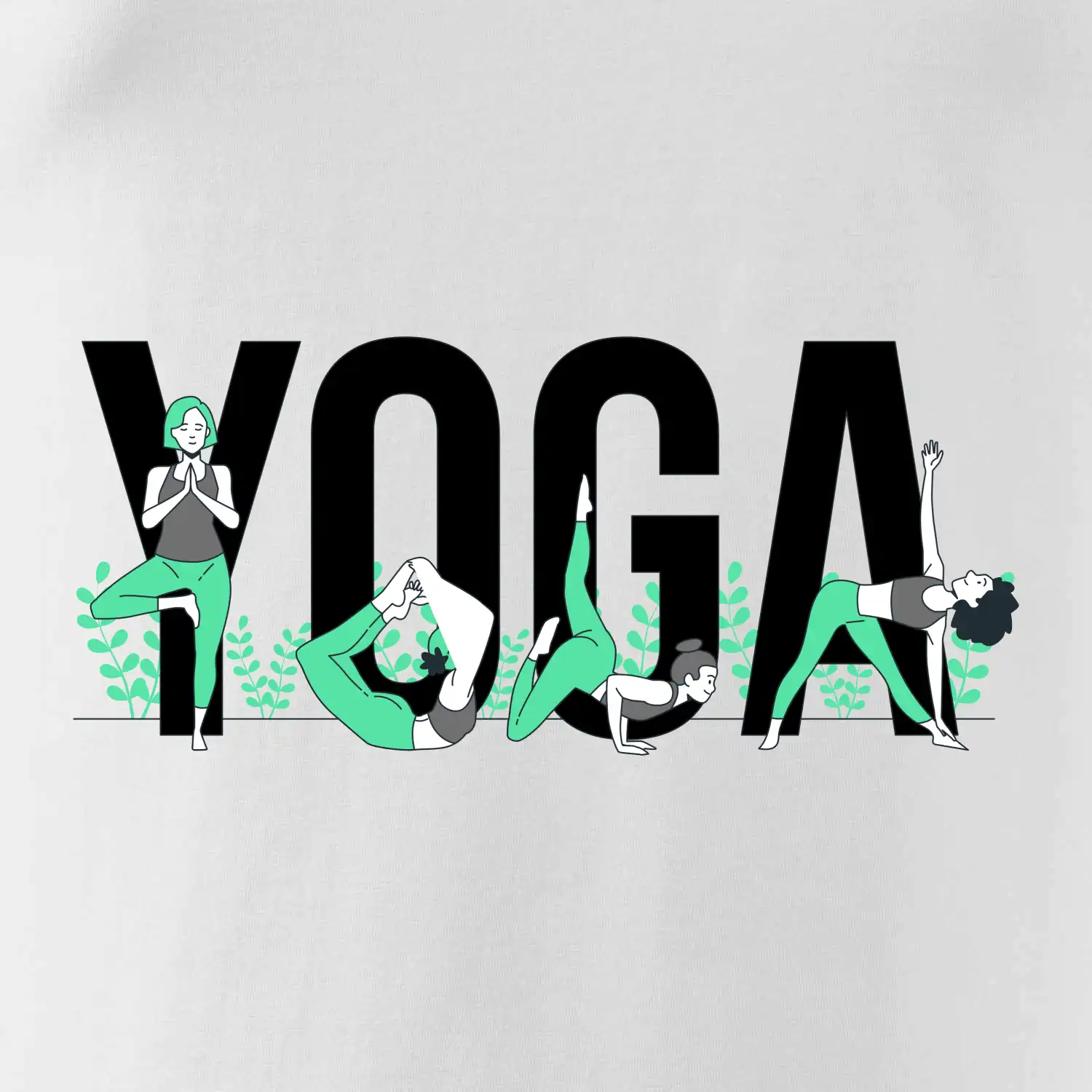 Yoga nápis barevný
