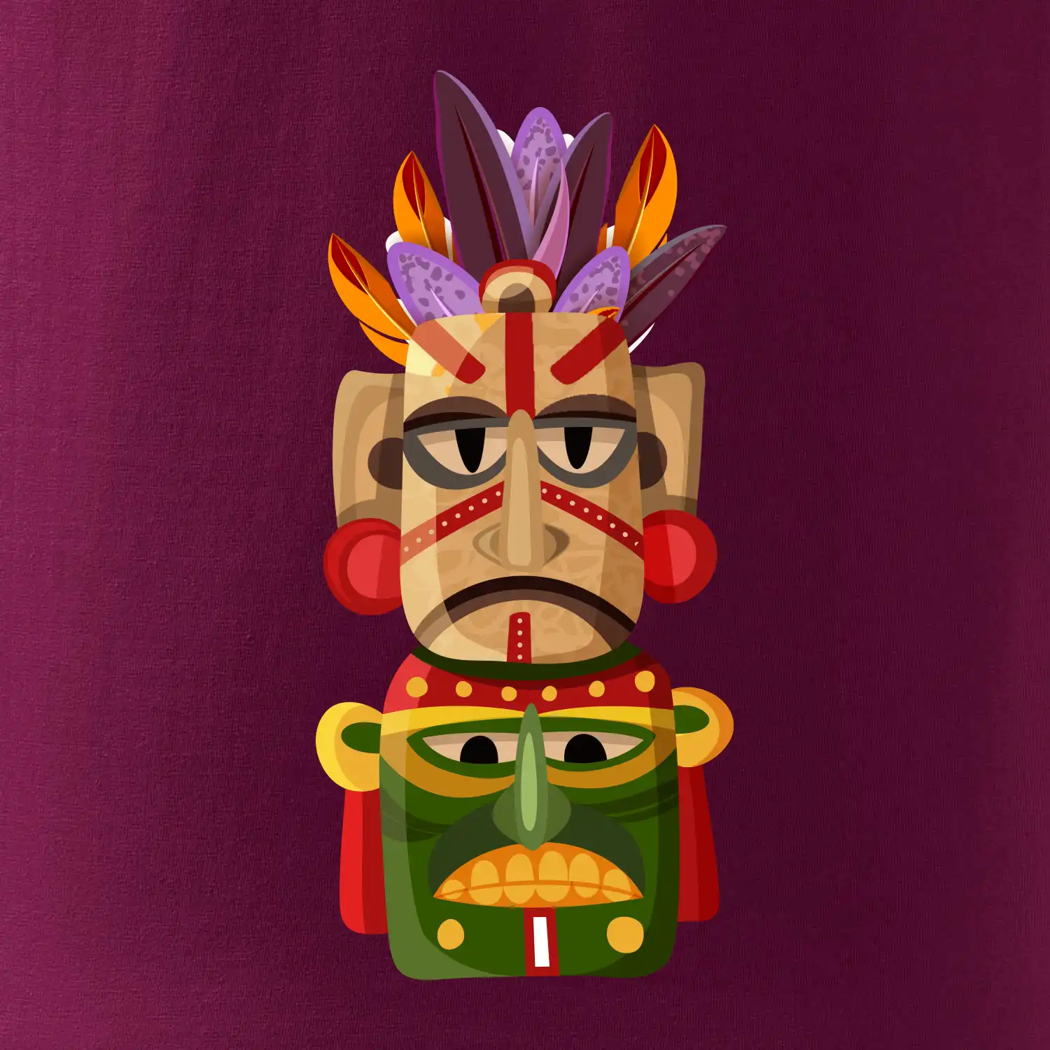 Mayové maska s peřím