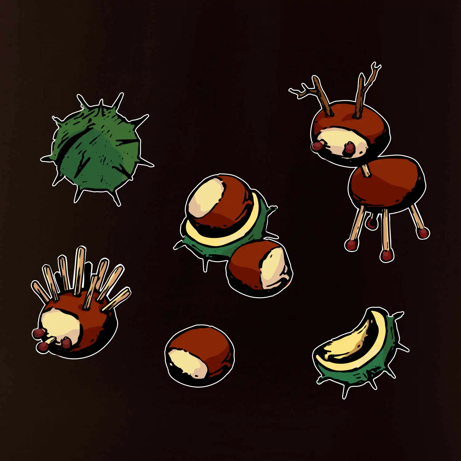 Kaštanová zvířátka - obdelník