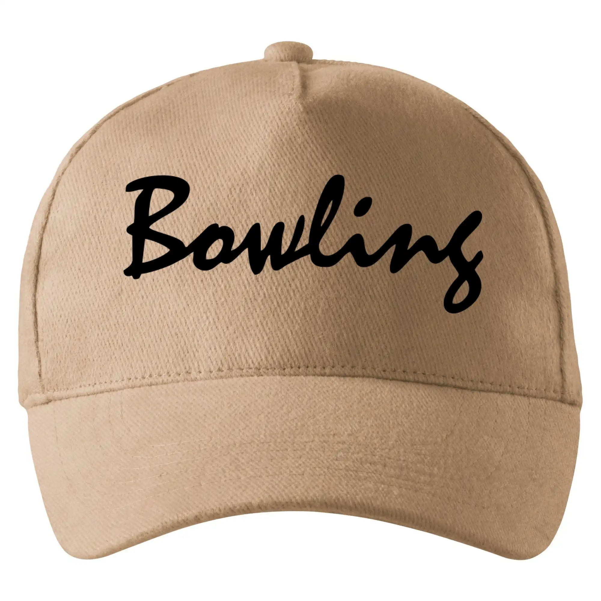 Tričká Bowling - Bowling nápis písacie - Šiltovka so zahnutým šiltom a mosaznou sponou
