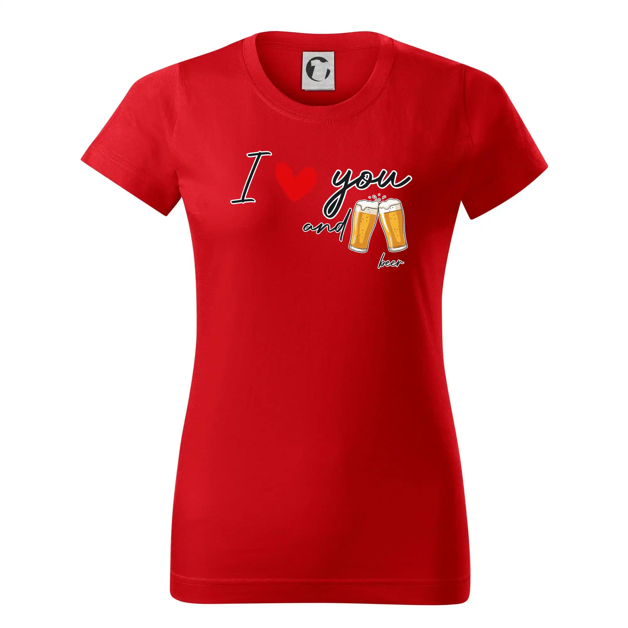 Vtipná tričká pre pivárov - I love beer and beer - Dámske tričko basic - ľahko voľnejšie a dlhšie