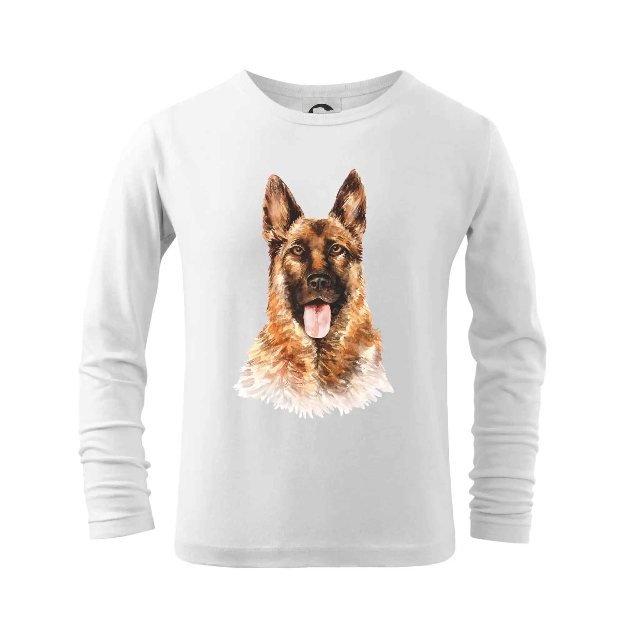 Nemecký ovčiak - German shepherd - vodová farba - Tričko detské Long Sleeve
