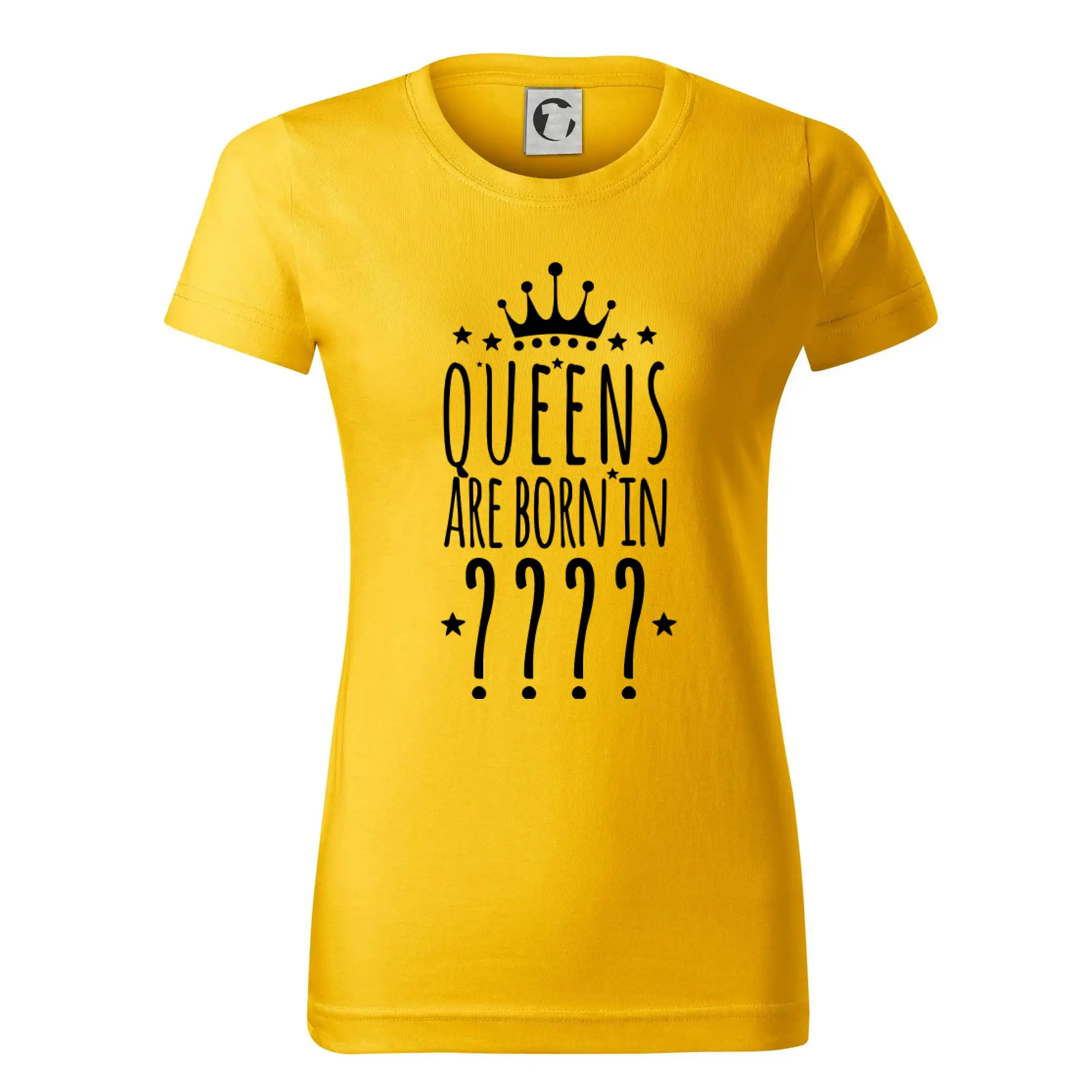Tričká k narodeninám - Queens  are born in (Vlastný mesiac narodenia) - Dámske tričko basic - ľahko voľnejšie a dlhšie