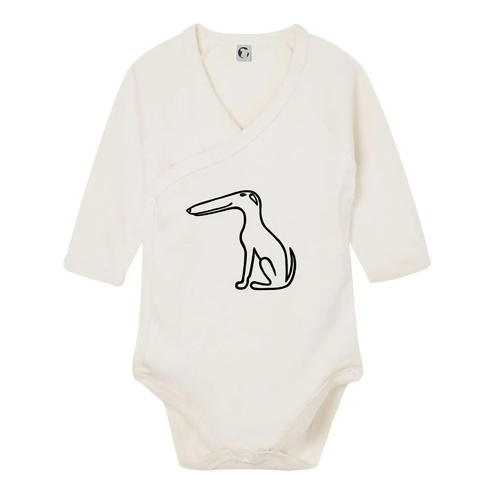 Ostatné psie plemená - Barzoj obrys čierny - Body zavinovacie s dlhým rukávom