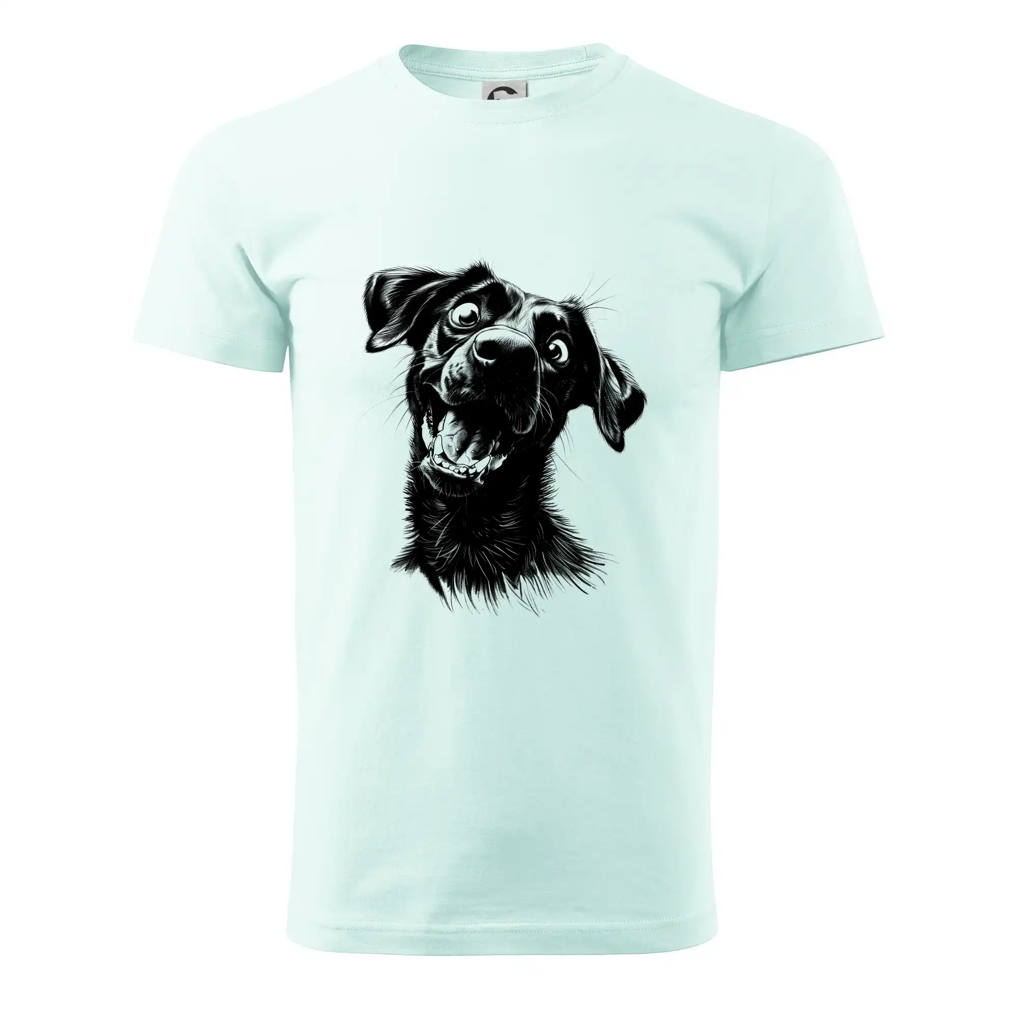 Černobílá karikatura Labrador tmavý