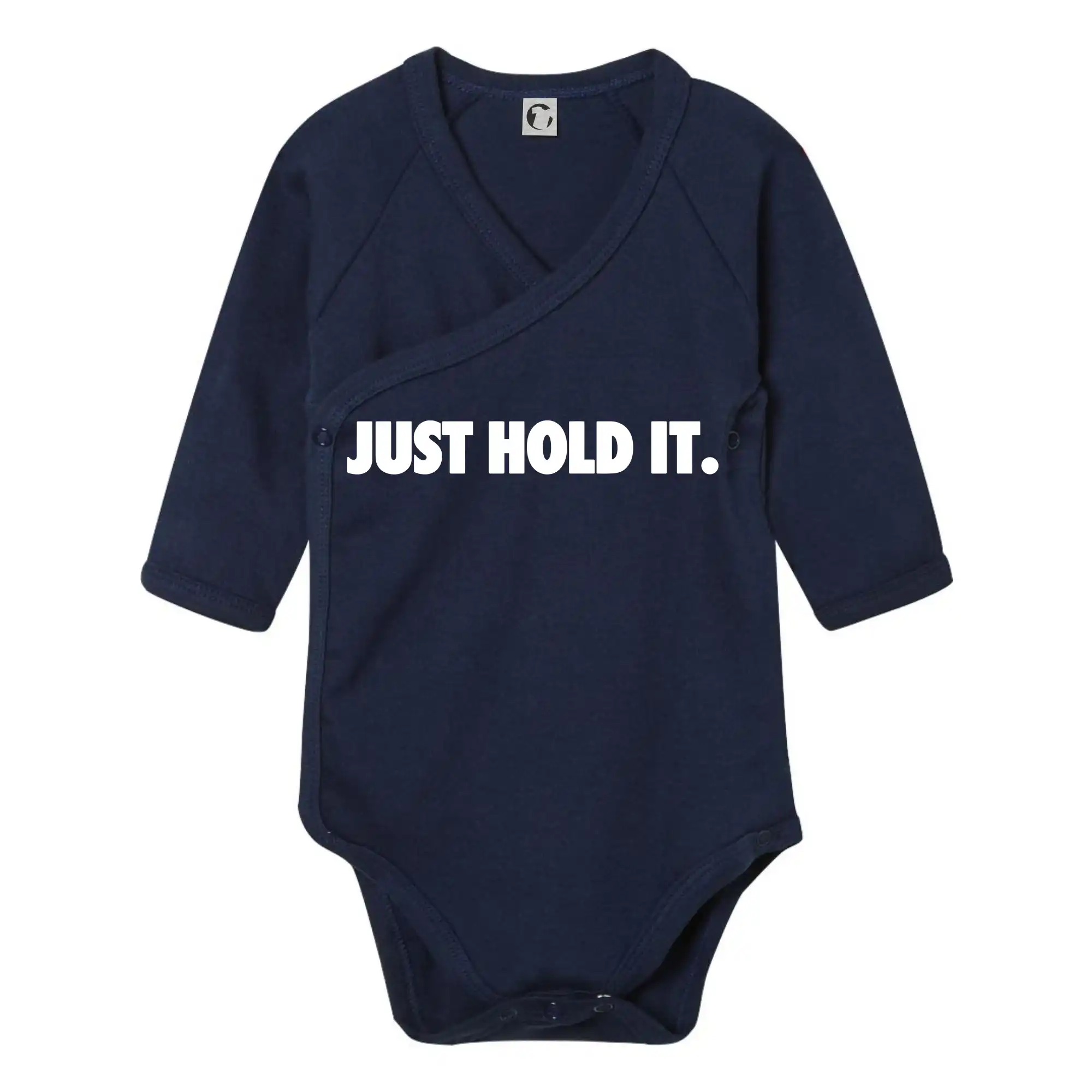 Grafické tričká - Just hold it - Body zavinovacie s dlhým rukávom