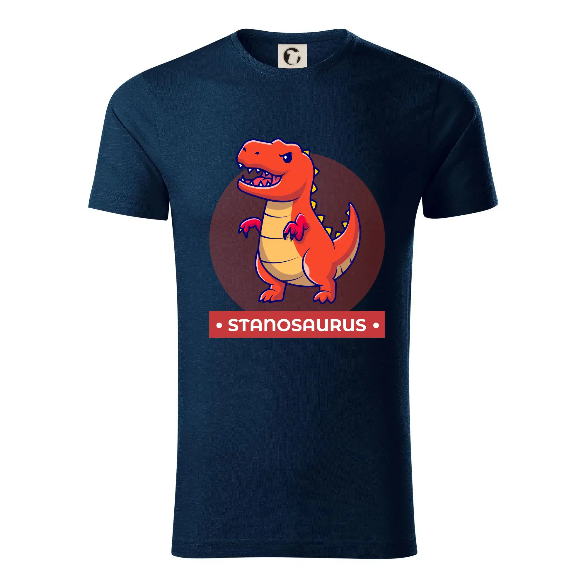 Detské tričká, mikiny a body s originálnymi potlačami | Veselé motívy pre chlapcov aj dievčatá - Dinosaurie mená - oranžový dinosaurus - Tričko z organickej bavlny