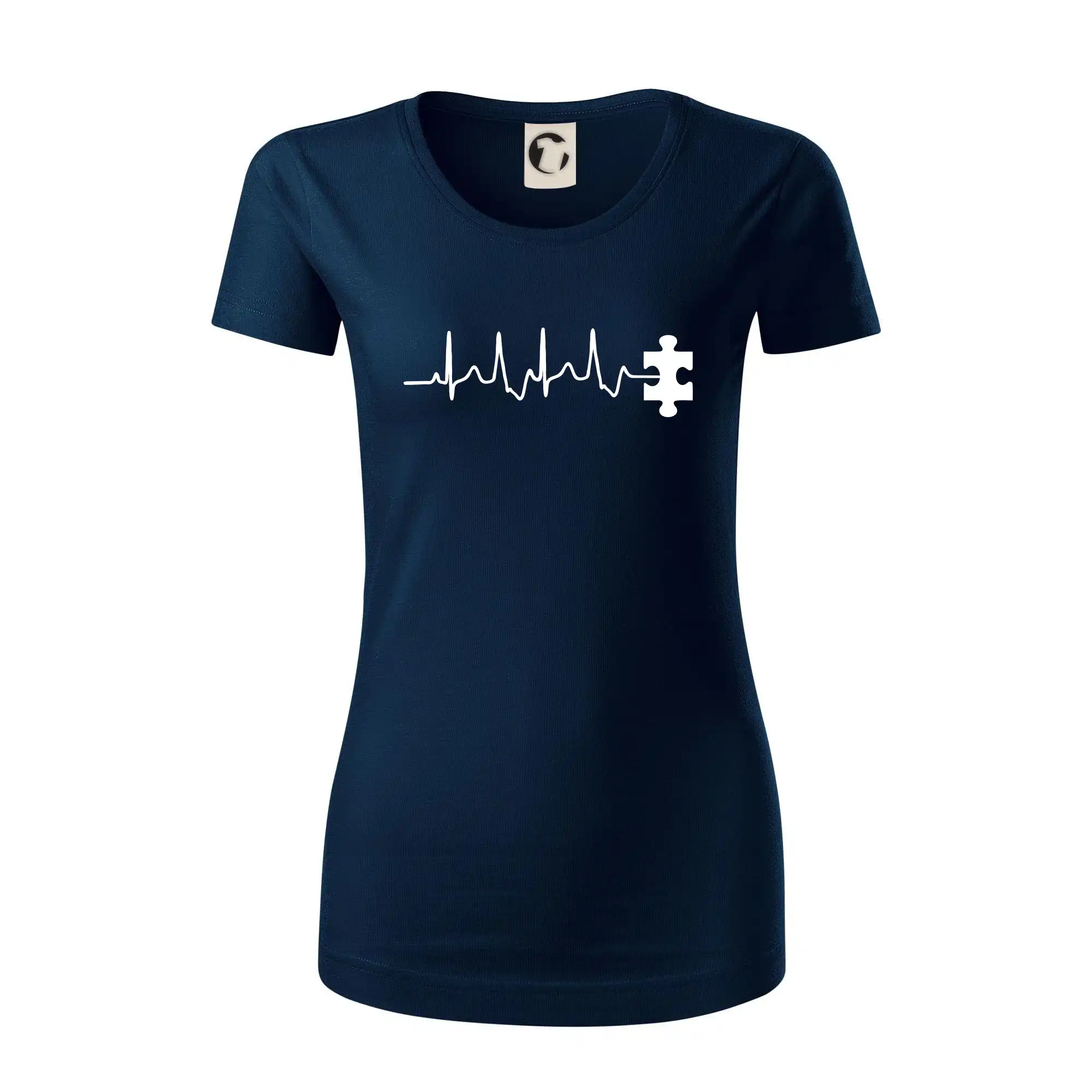 Tričká pre zamilovaných - EKG puzzle rozpojené - Dámske tričko z organickej bavlny Origin (GOTS)