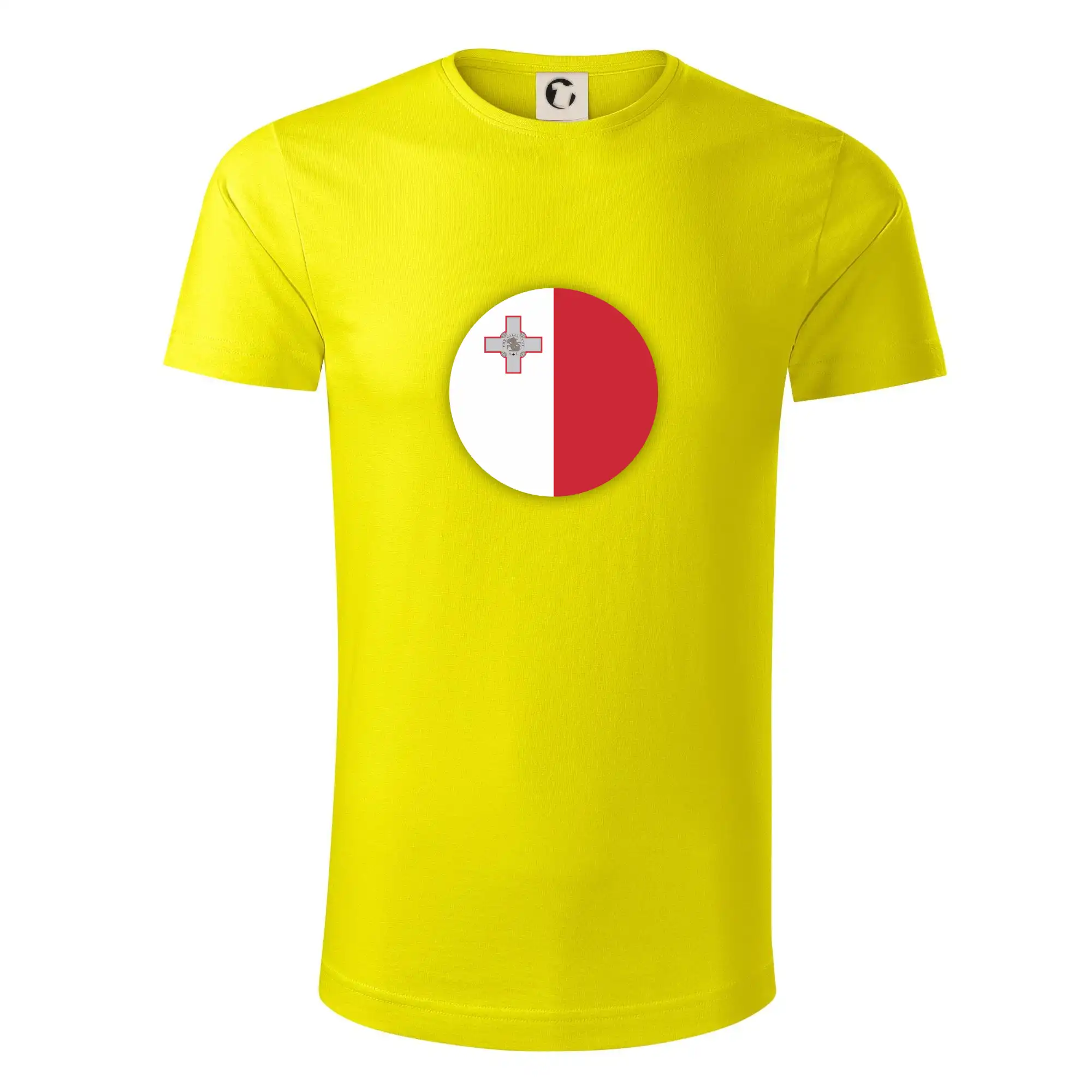 Motívy štátnych vlajok - Vlajka Malta okrúhla veľká - Tričko z organickej bavlny