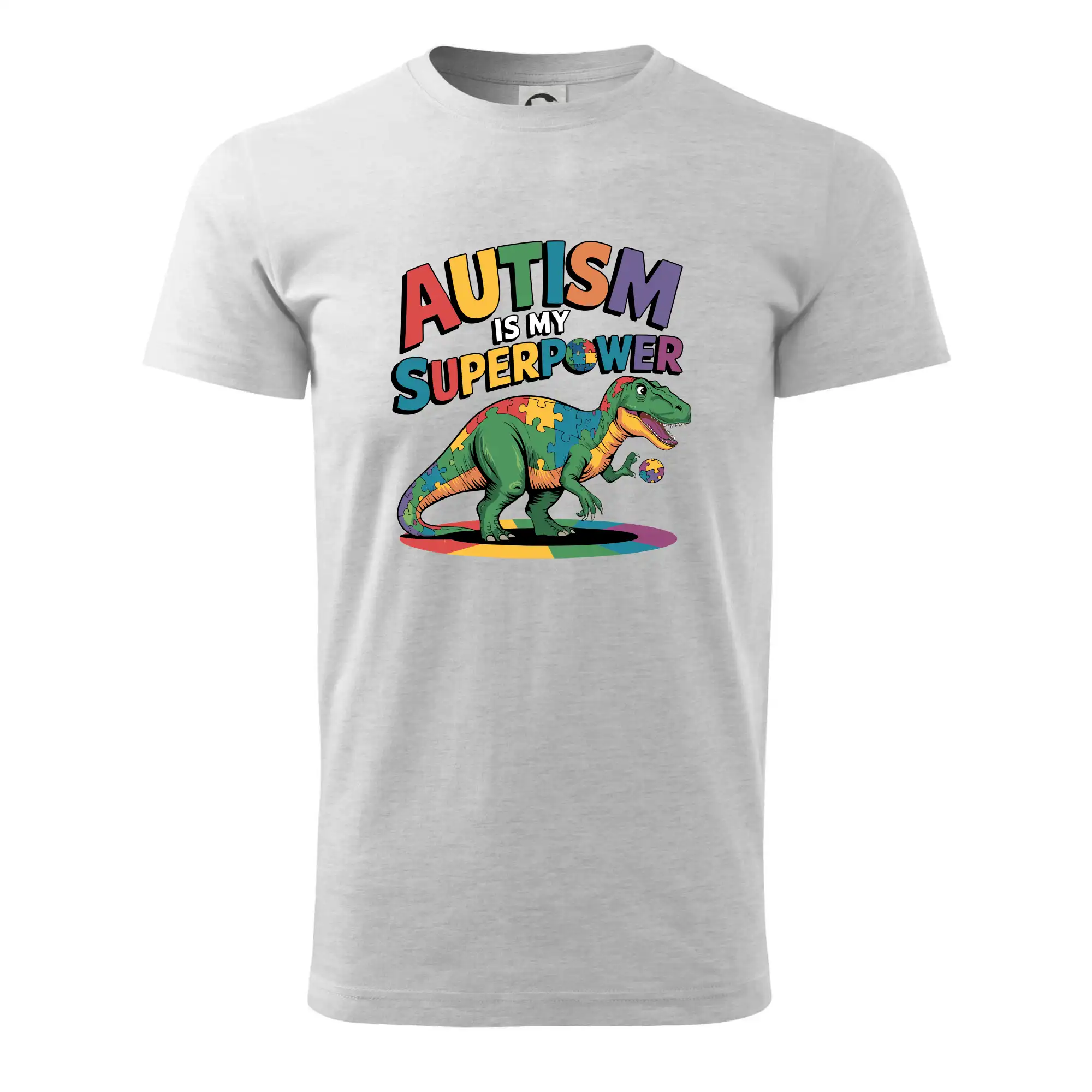 Tričká a mikiny pre autistov - Autism is my superpower dinosaurus - Pánske tričko nižšej gramáže