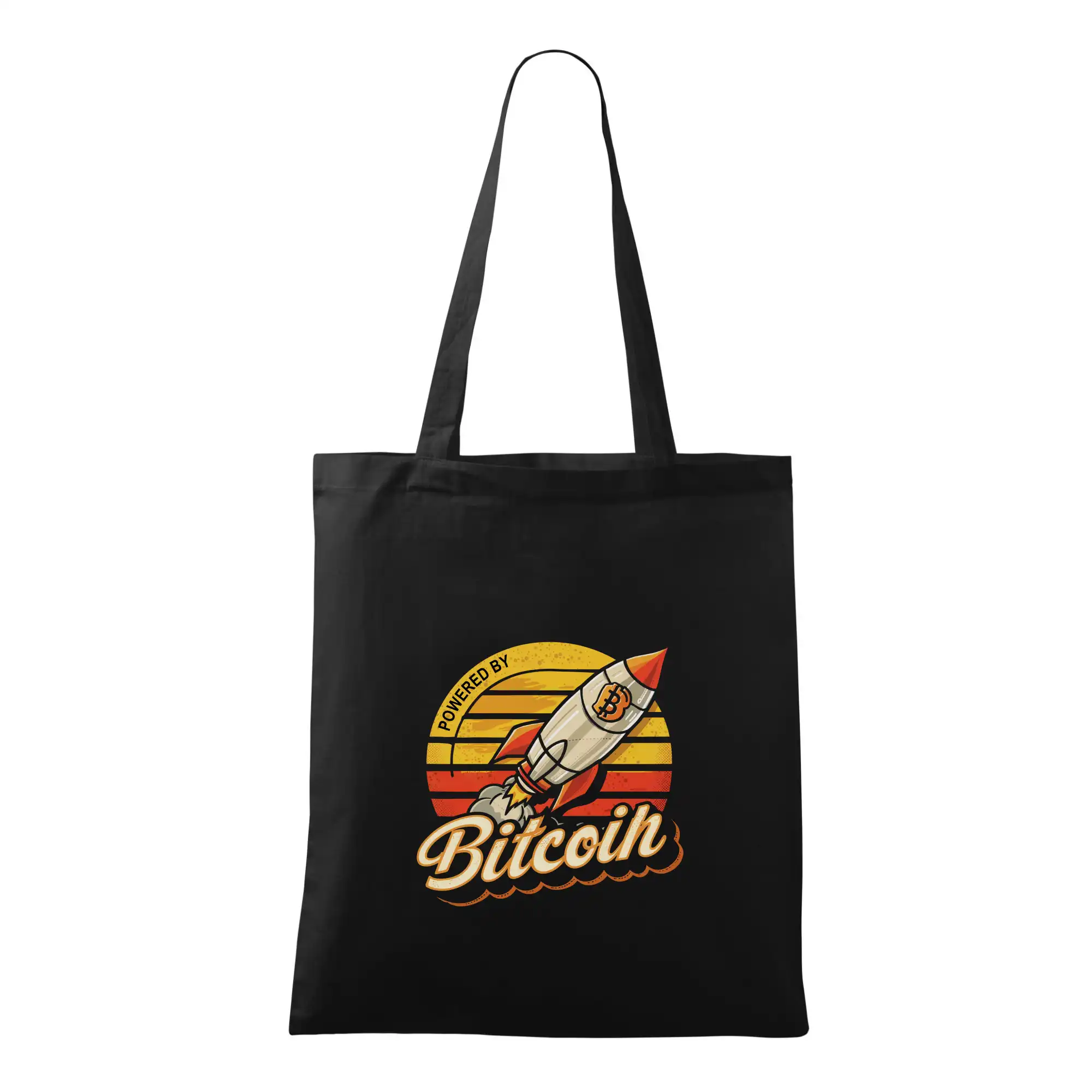 Powered by Bitcoin  bitcoin rocket - Taška bavlnená