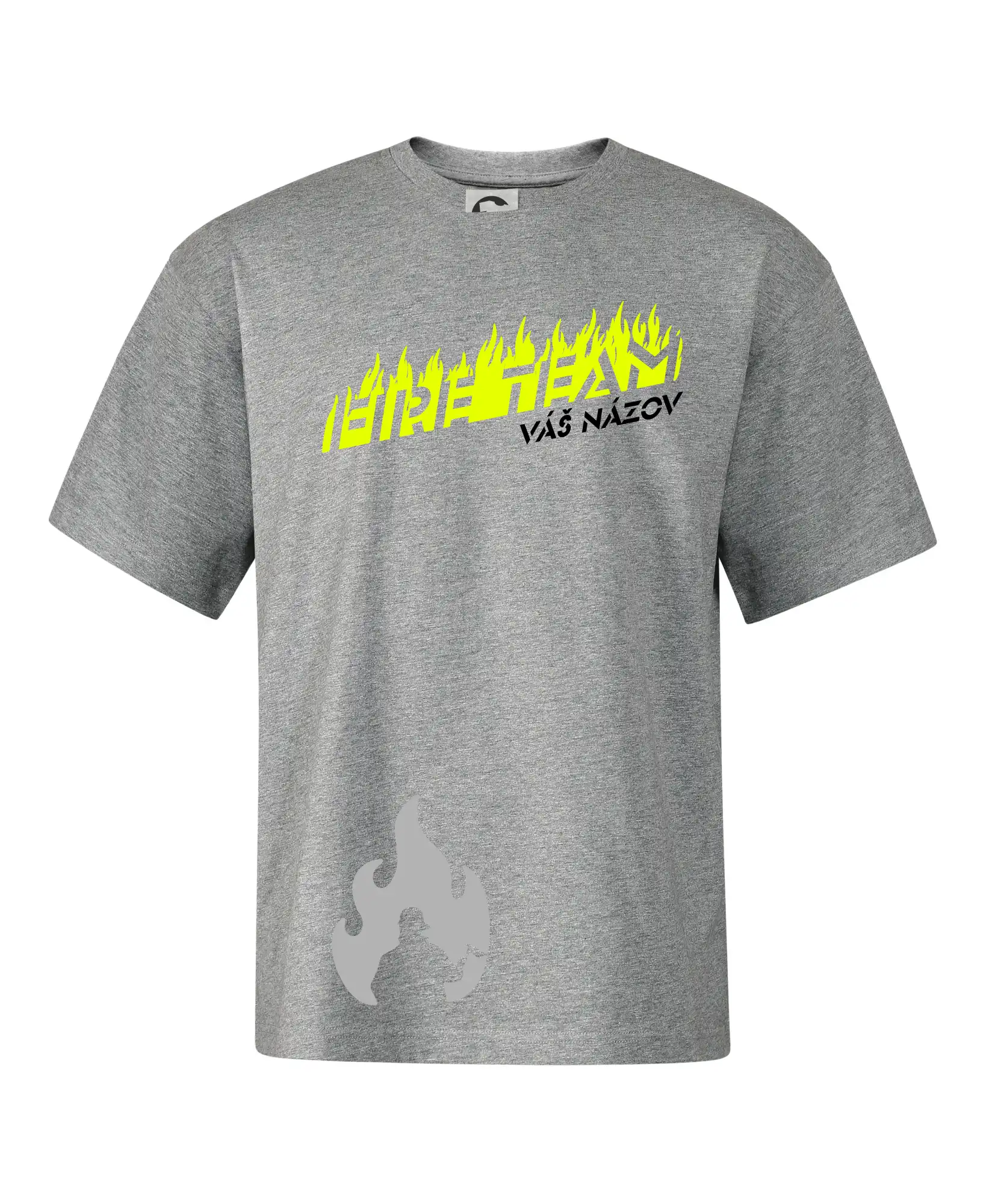 Originálne tričká pre hasičov - Fireteam - oheň - Váš názov - Stage unisex - OVERSIZE