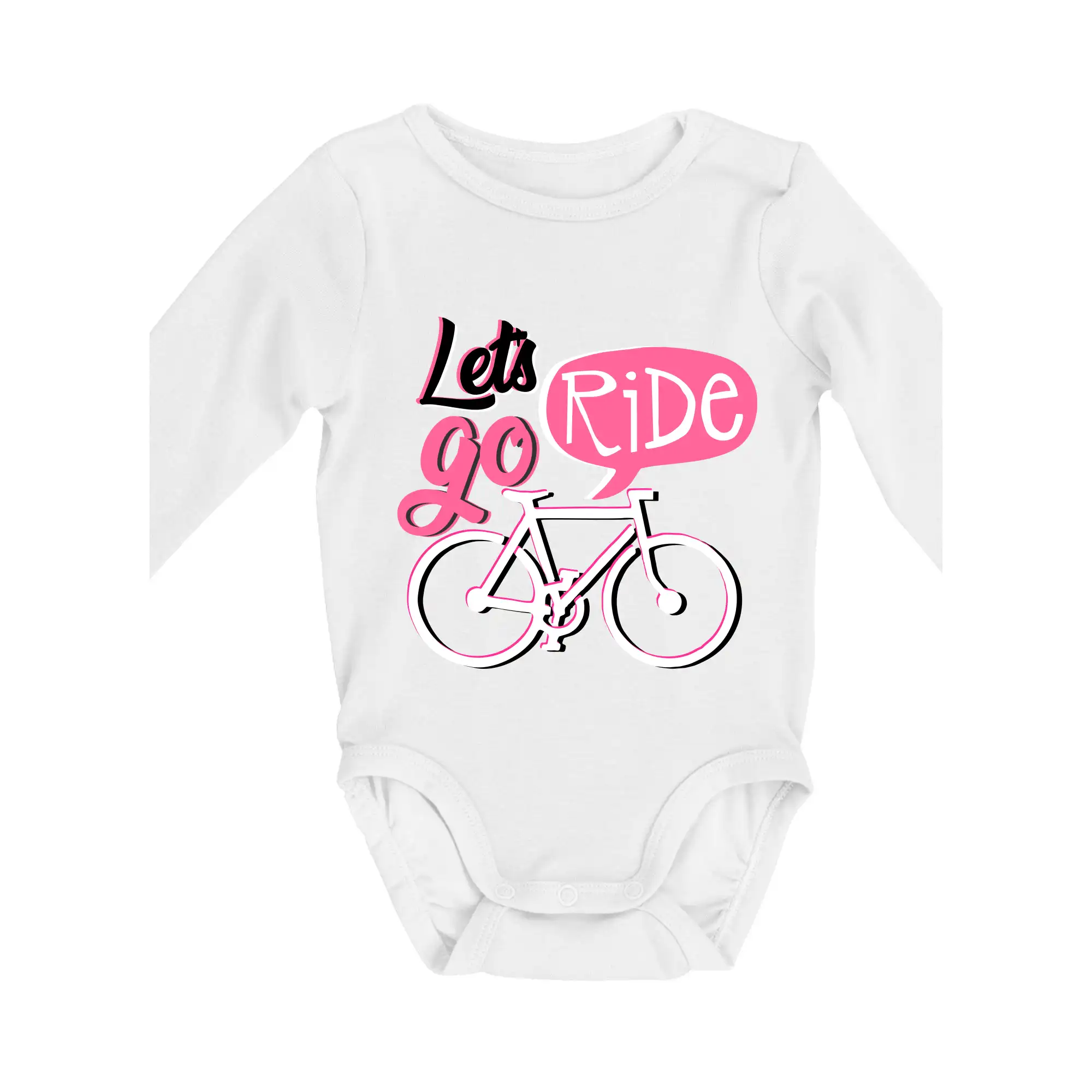 Tričko ako darček pre cyklistu - Lets go ride - Body dojčenské s dlhým rukávom