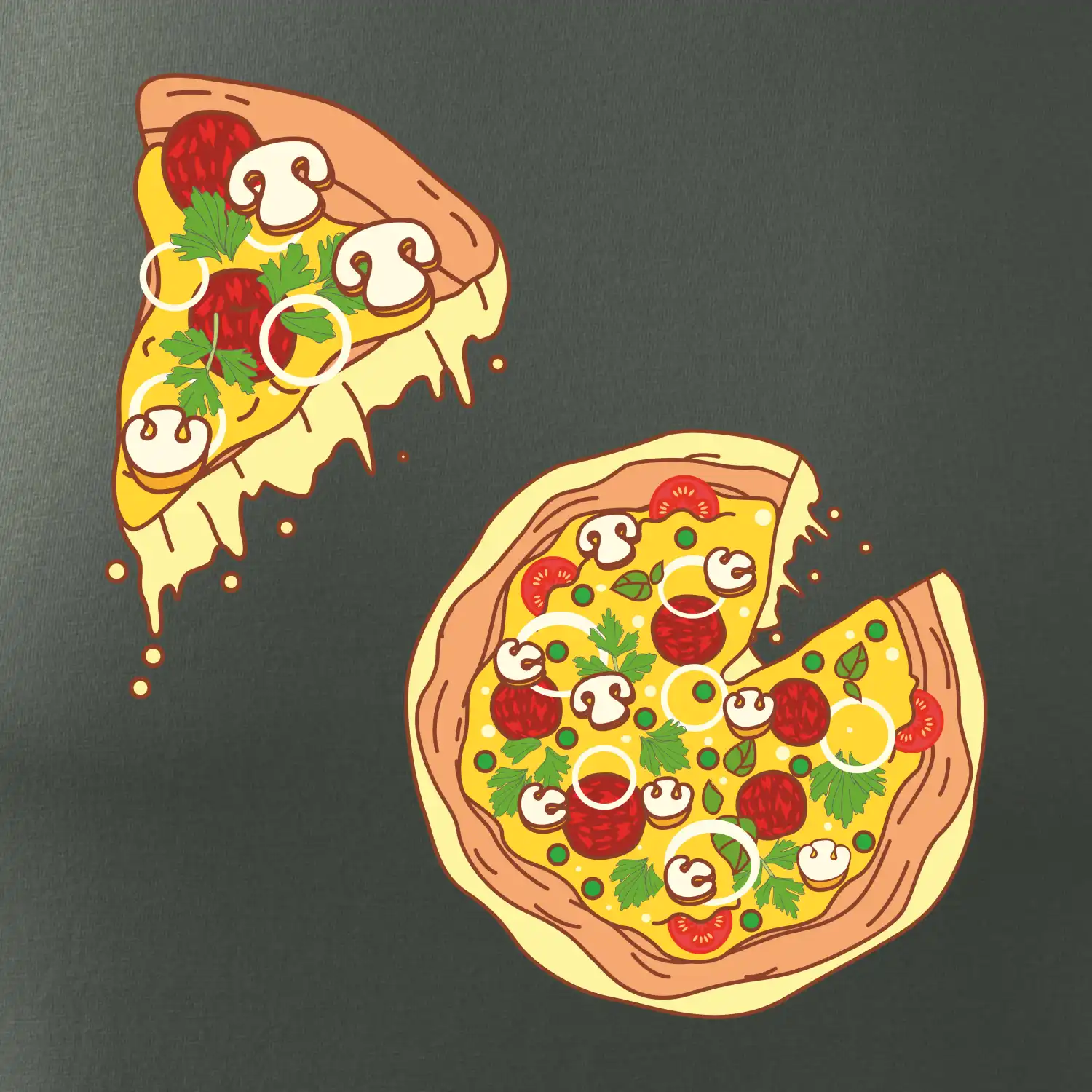 Pizza + Pizza kousek