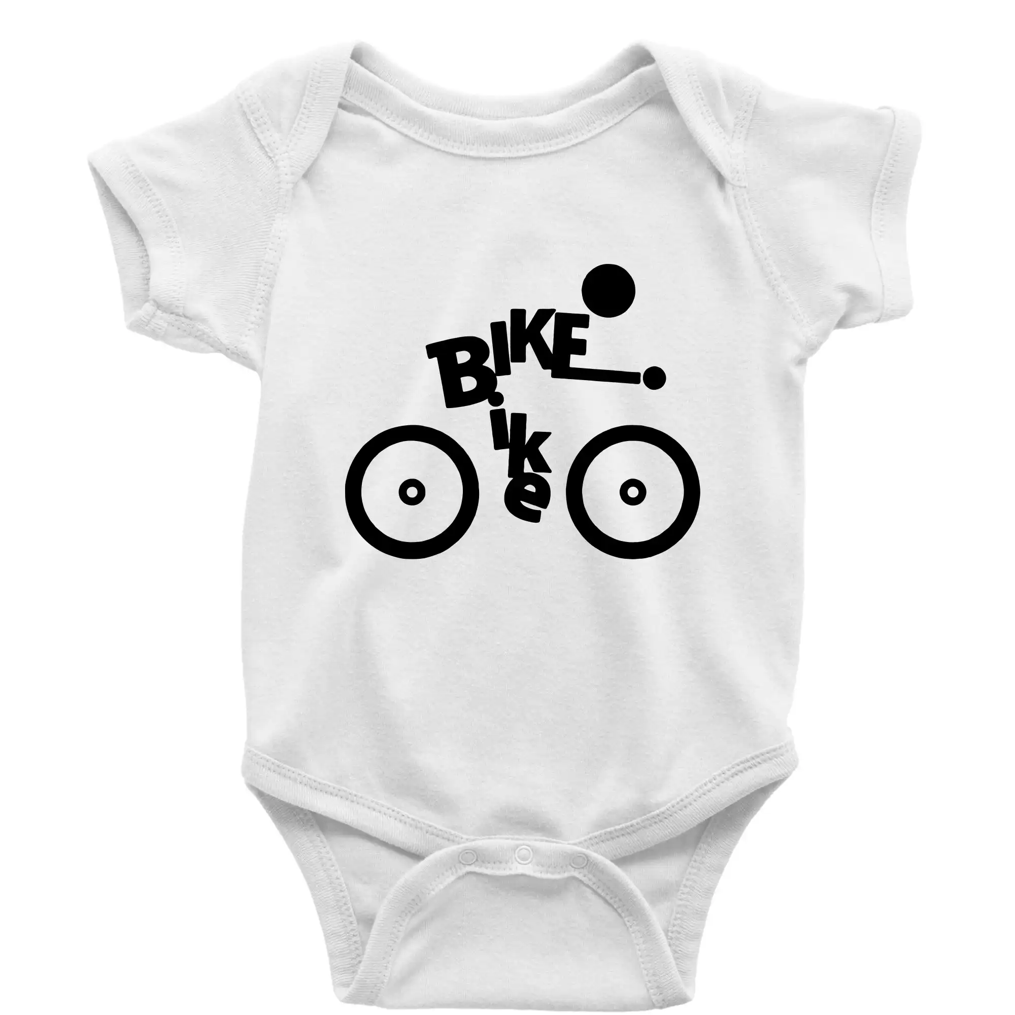 Tričko ako darček pre cyklistu - Bike nápis postava - Body dojčenské s krátkym rukávom