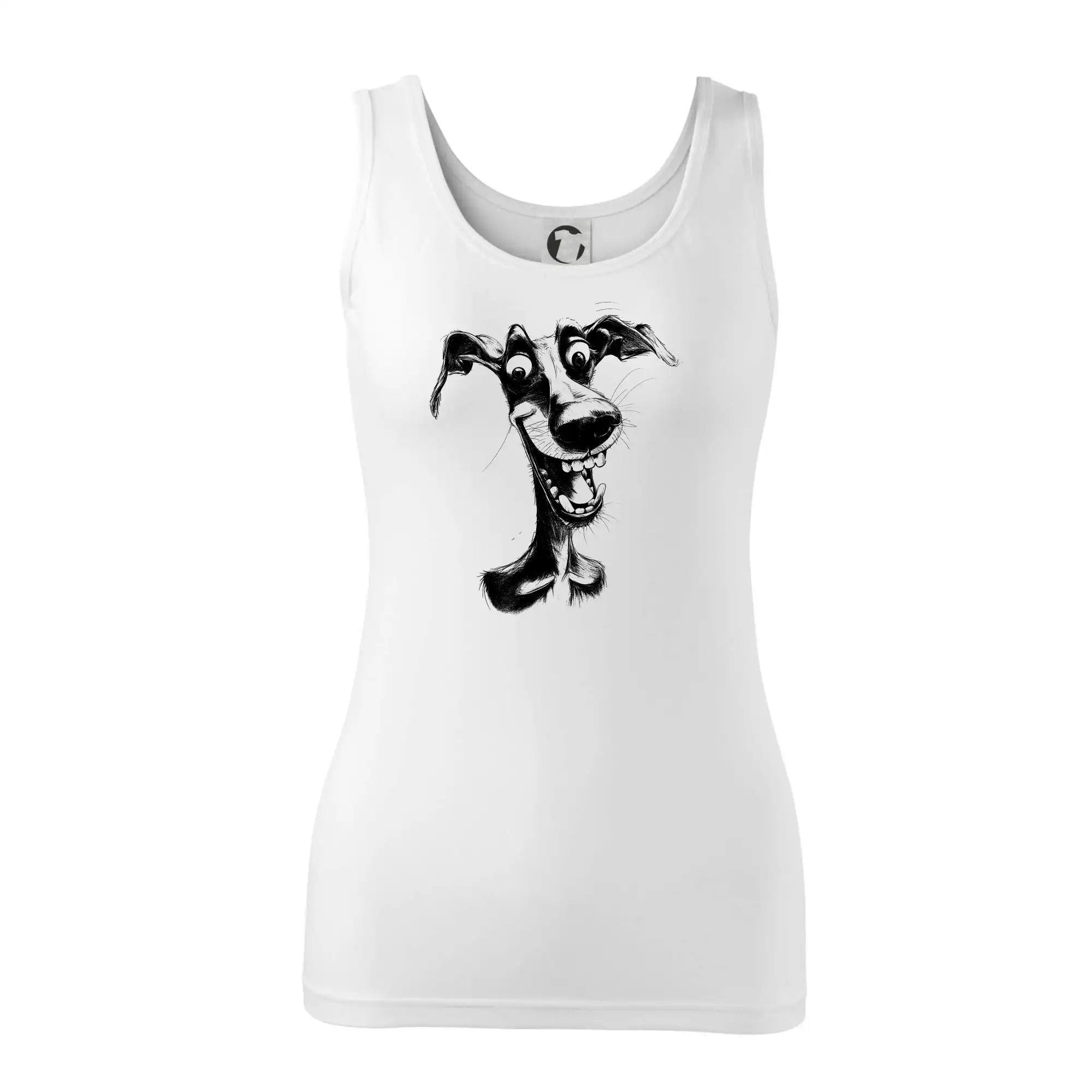 Černobílá karikatura chrt