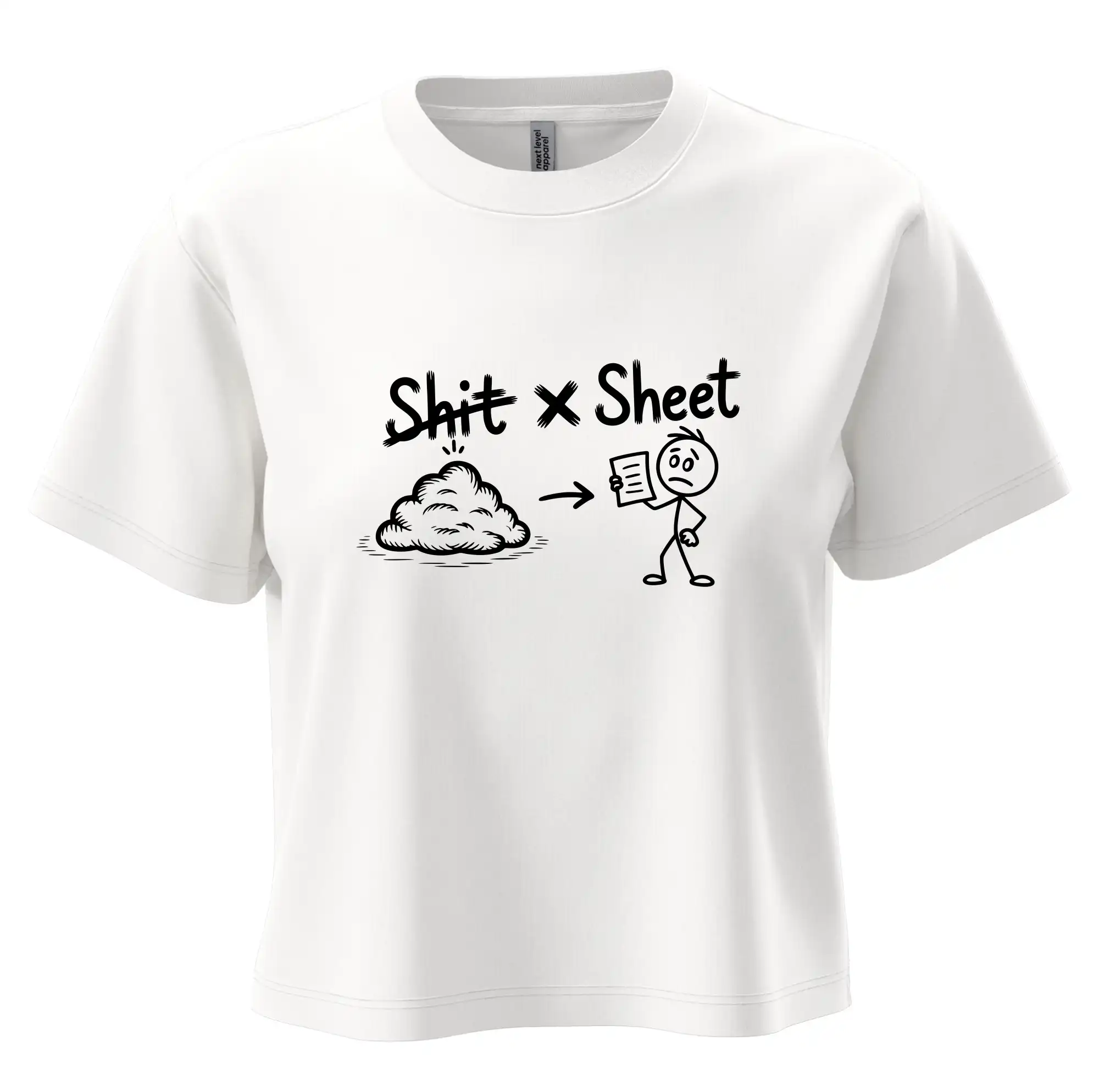 Ďalšie tričká pre školákov - Anglický slovníček - Shit - Sheet - Boxy cropped tričko OVERSIZE