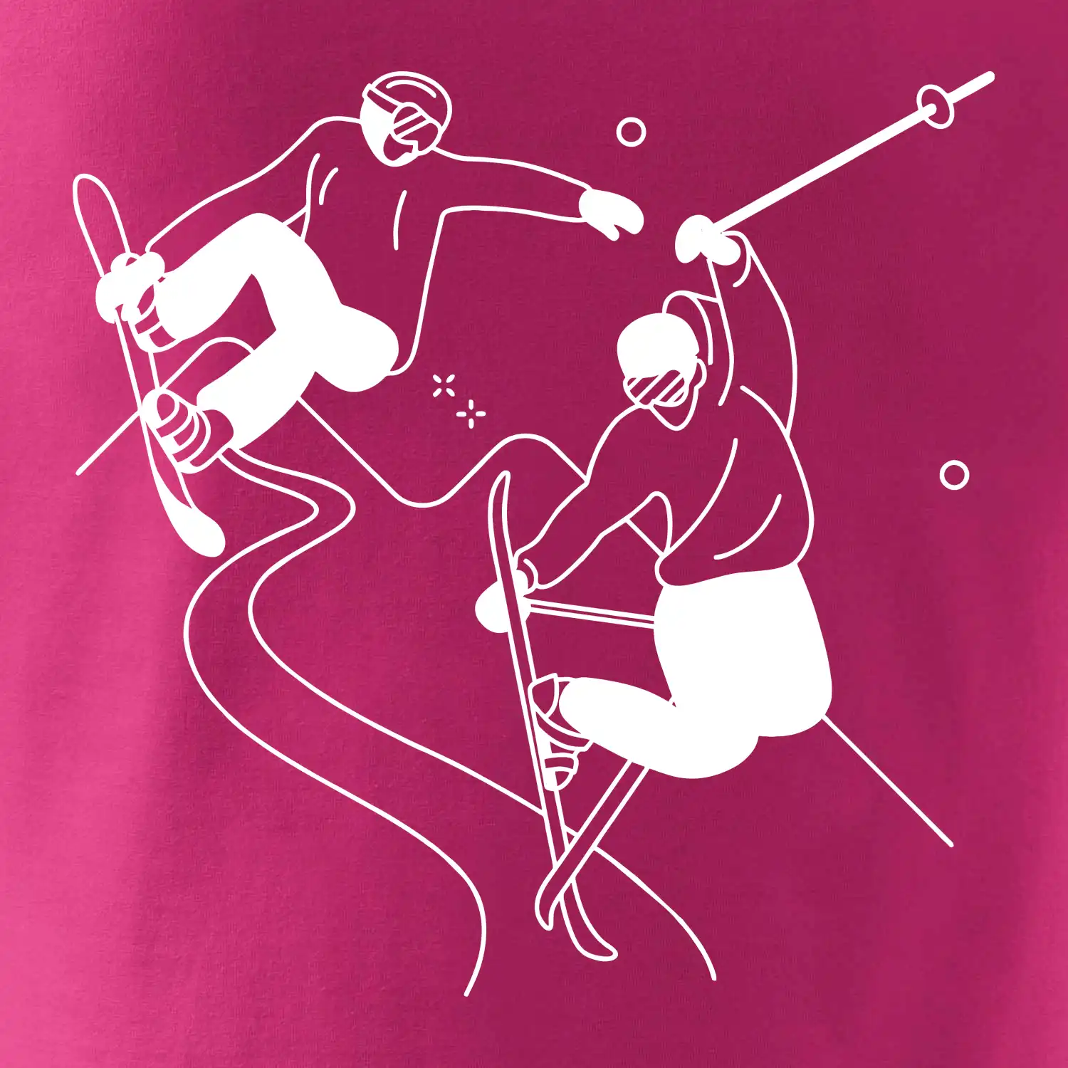 Lyžovaní - kresleny obrázek