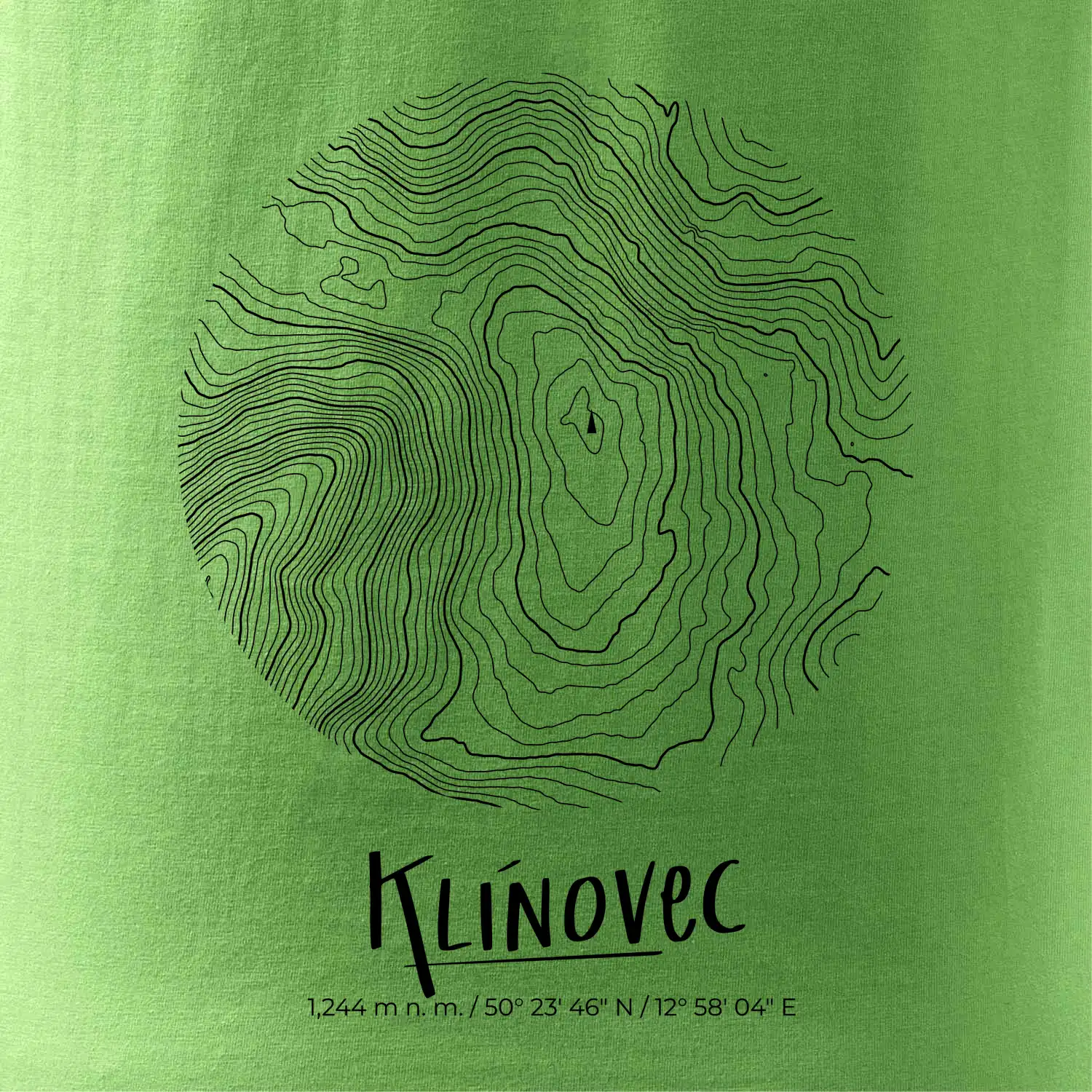 Klínovec - vrstevnice v kruhu