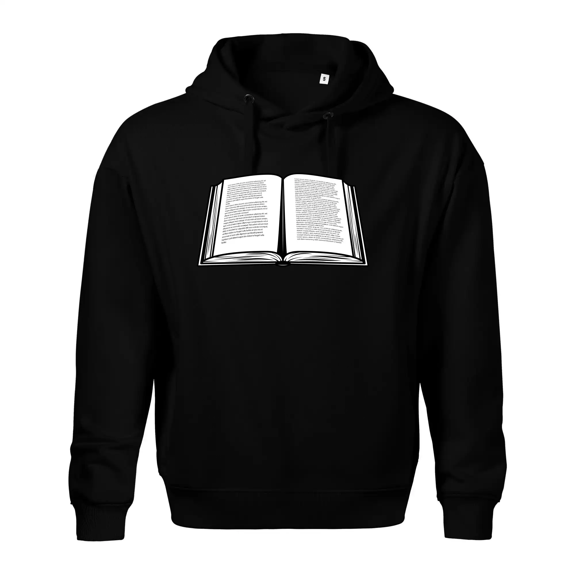 Kniha černobílá otevřená s textem