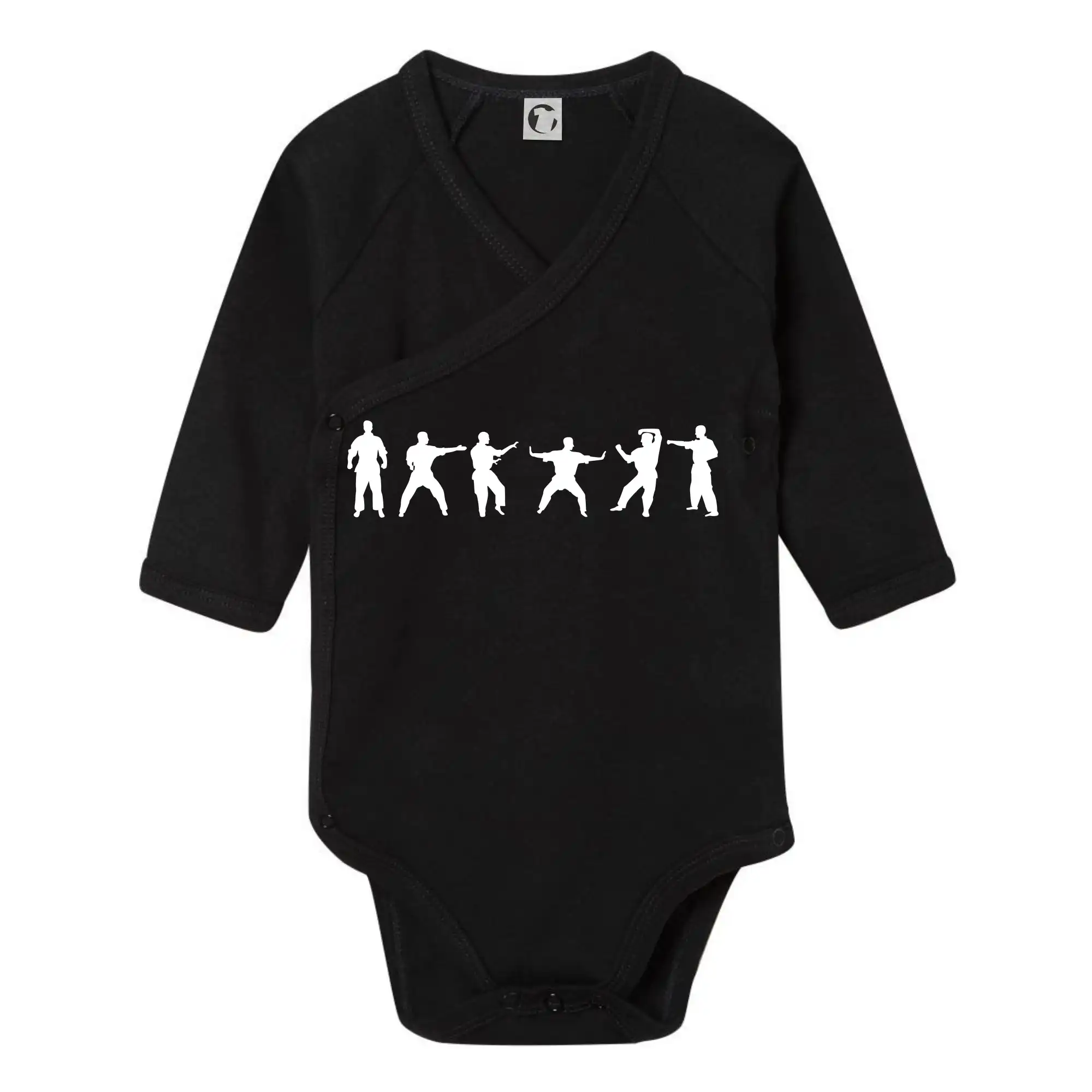 Tričká Karate - Karate postavy - Body zavinovacie s dlhým rukávom