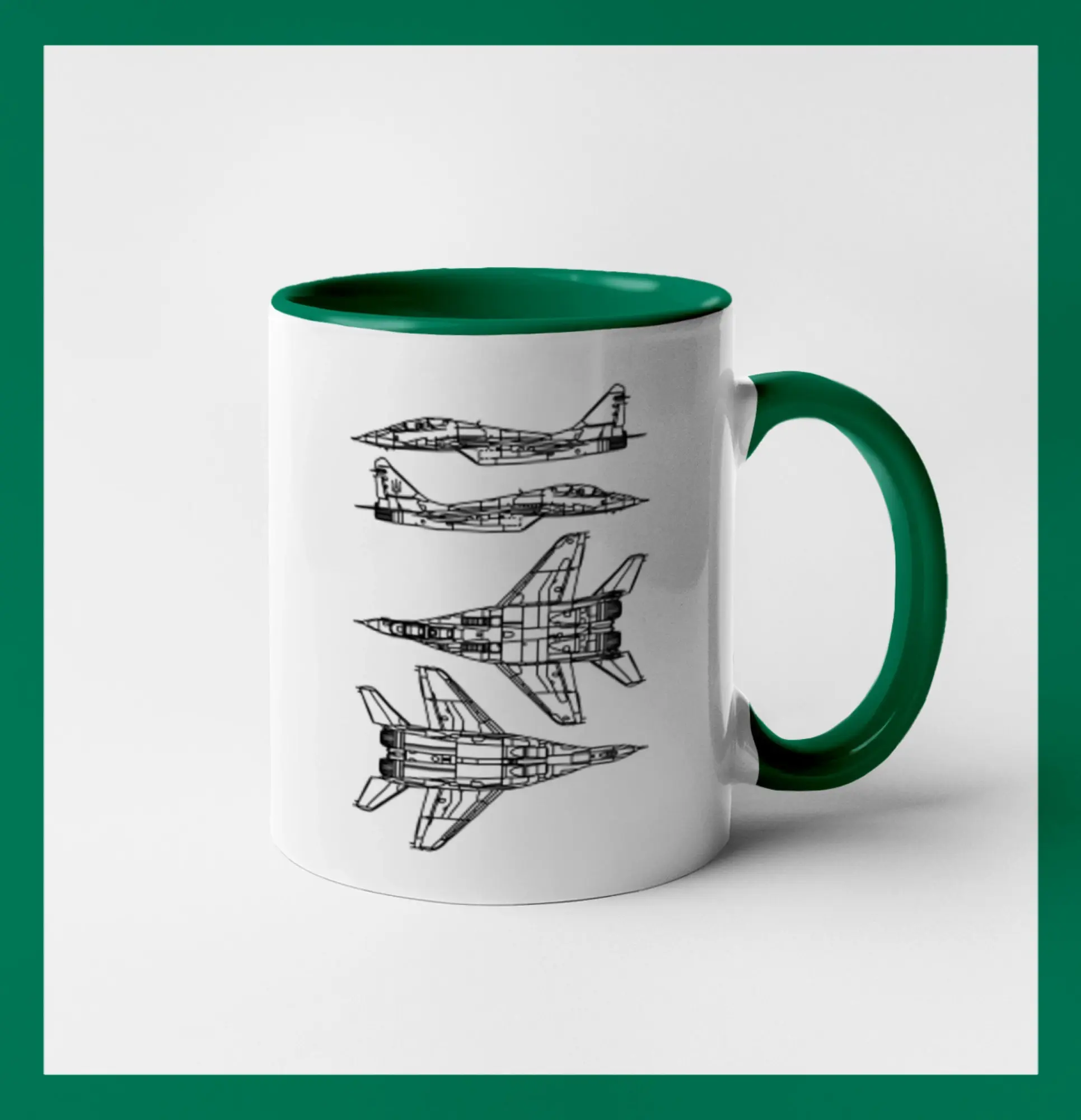 Tričká s vlajkou ukrajiny - Mig 29 Fulcrum - obrys - Hrnček 