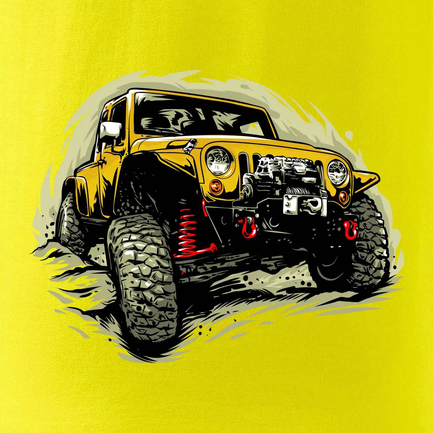 Žlutý offroad s navijákem