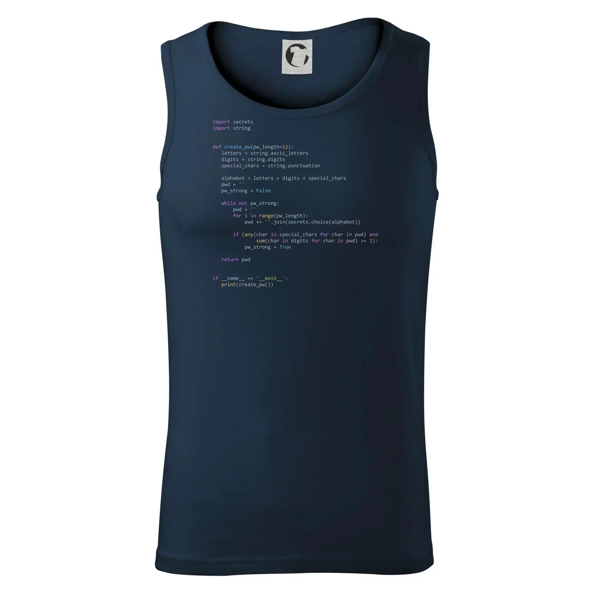 Tričká pre ajťákov - Python Generátor hesiel - Tielko pánske Core