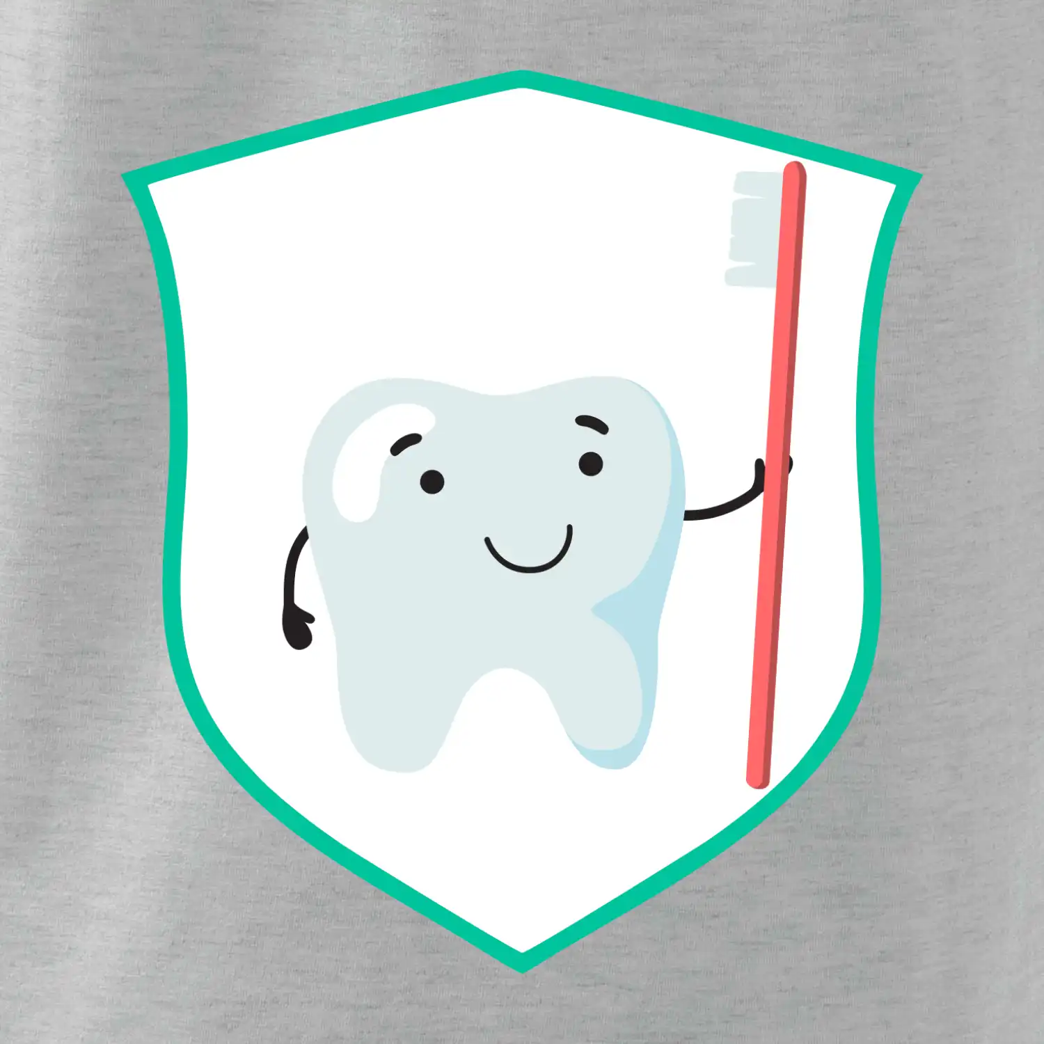 Zoubek na prsu - zubní kartáček