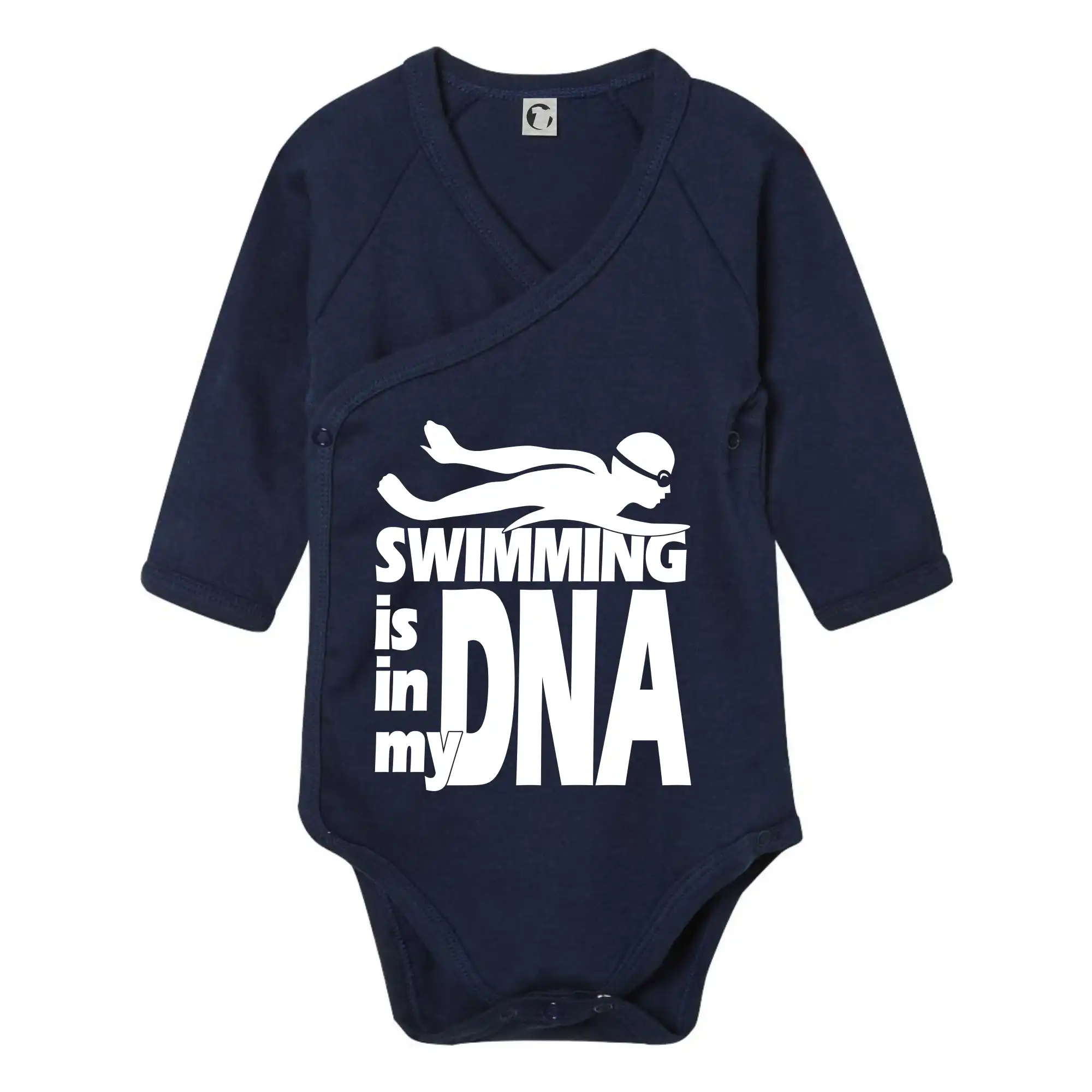 Ostatné športy - Swimming is in my DNA - Body zavinovacie s dlhým rukávom