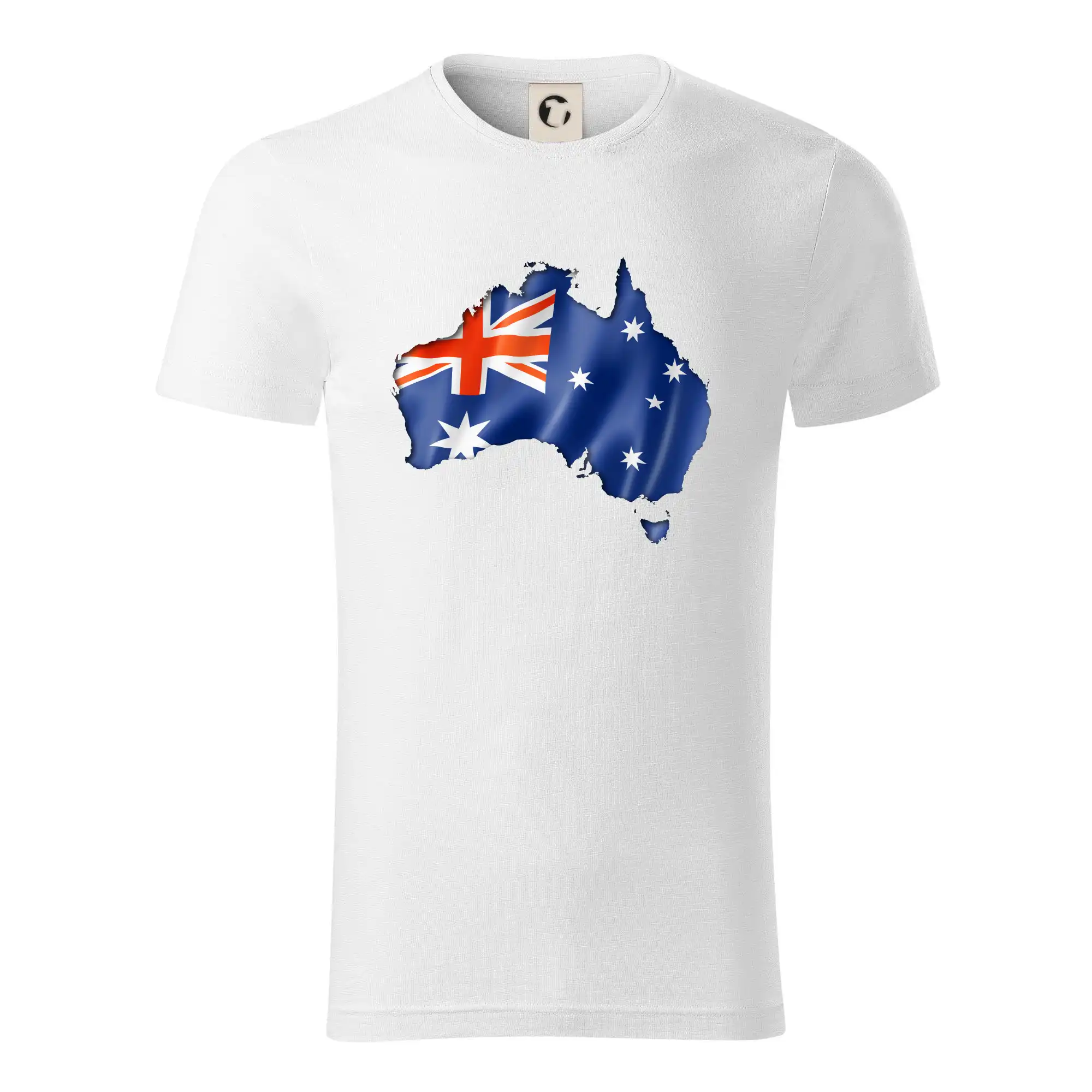 Motívy štátnych vlajok - Austrália - vlajka vlajúca mapa - Tričko z organickej bavlny