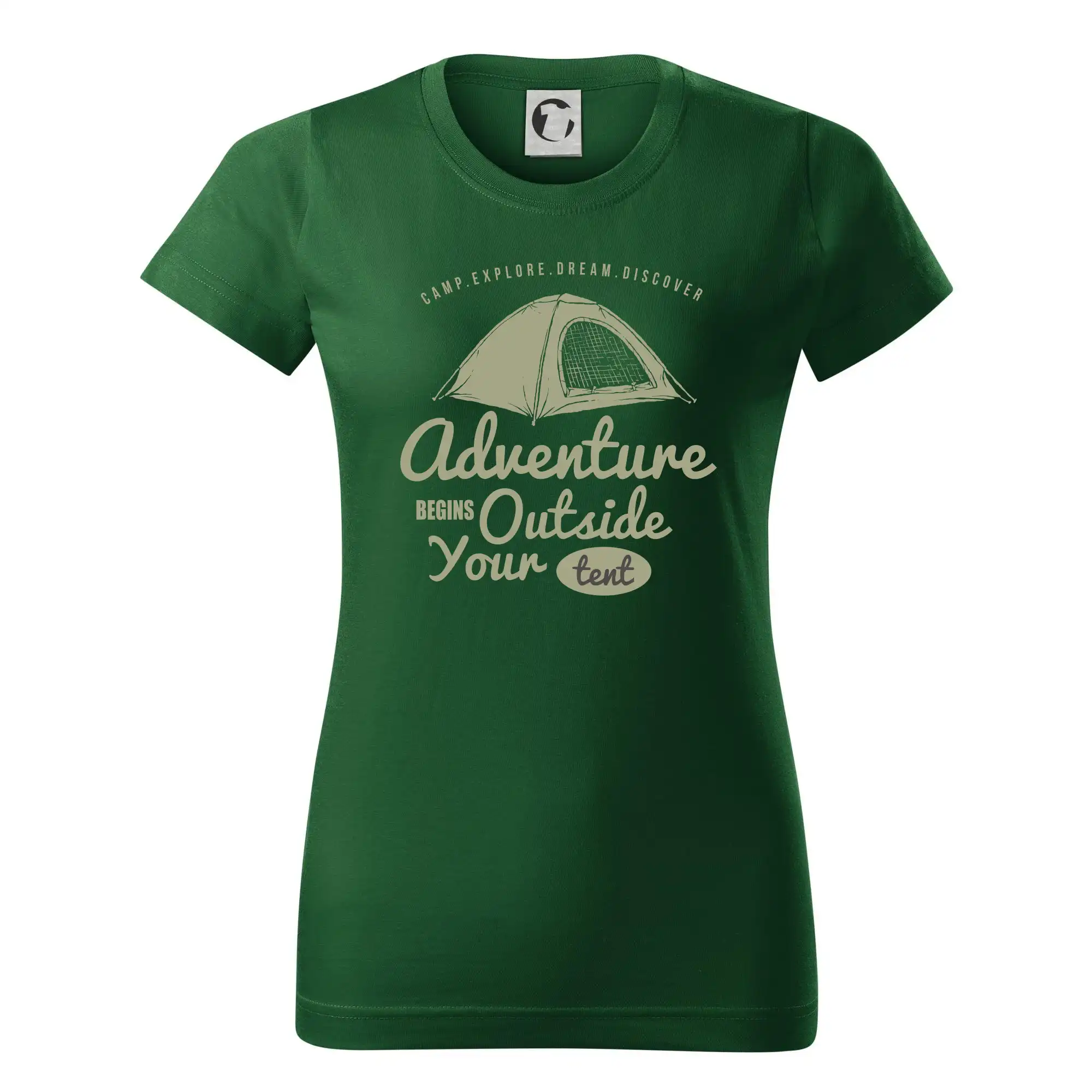 Trička na kempovanie - Adventure outside - Dámske tričko basic - ľahko voľnejšie a dlhšie